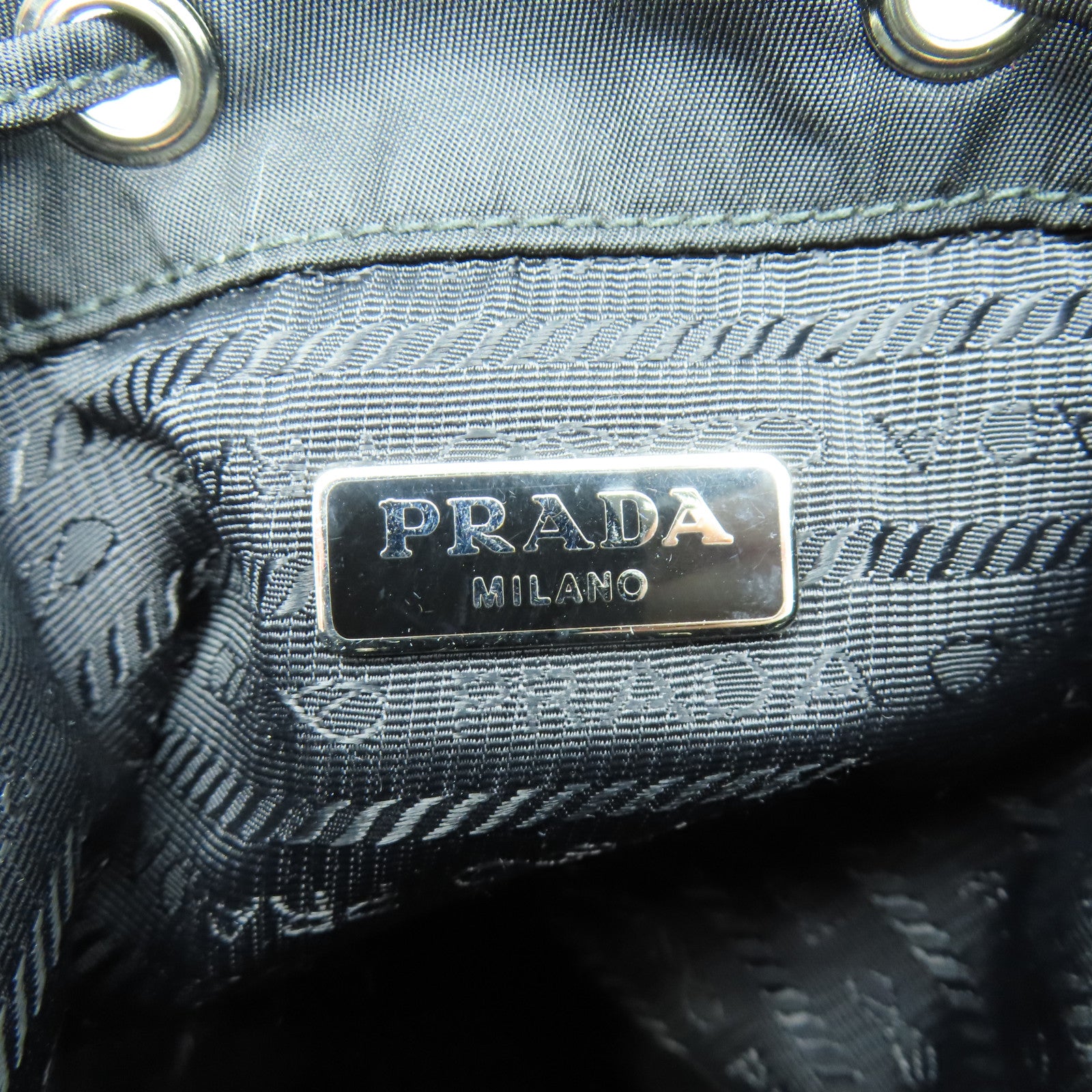 PRADA 尼龍2 Way Shoulder銀扣手挽肩背兩用袋黑色