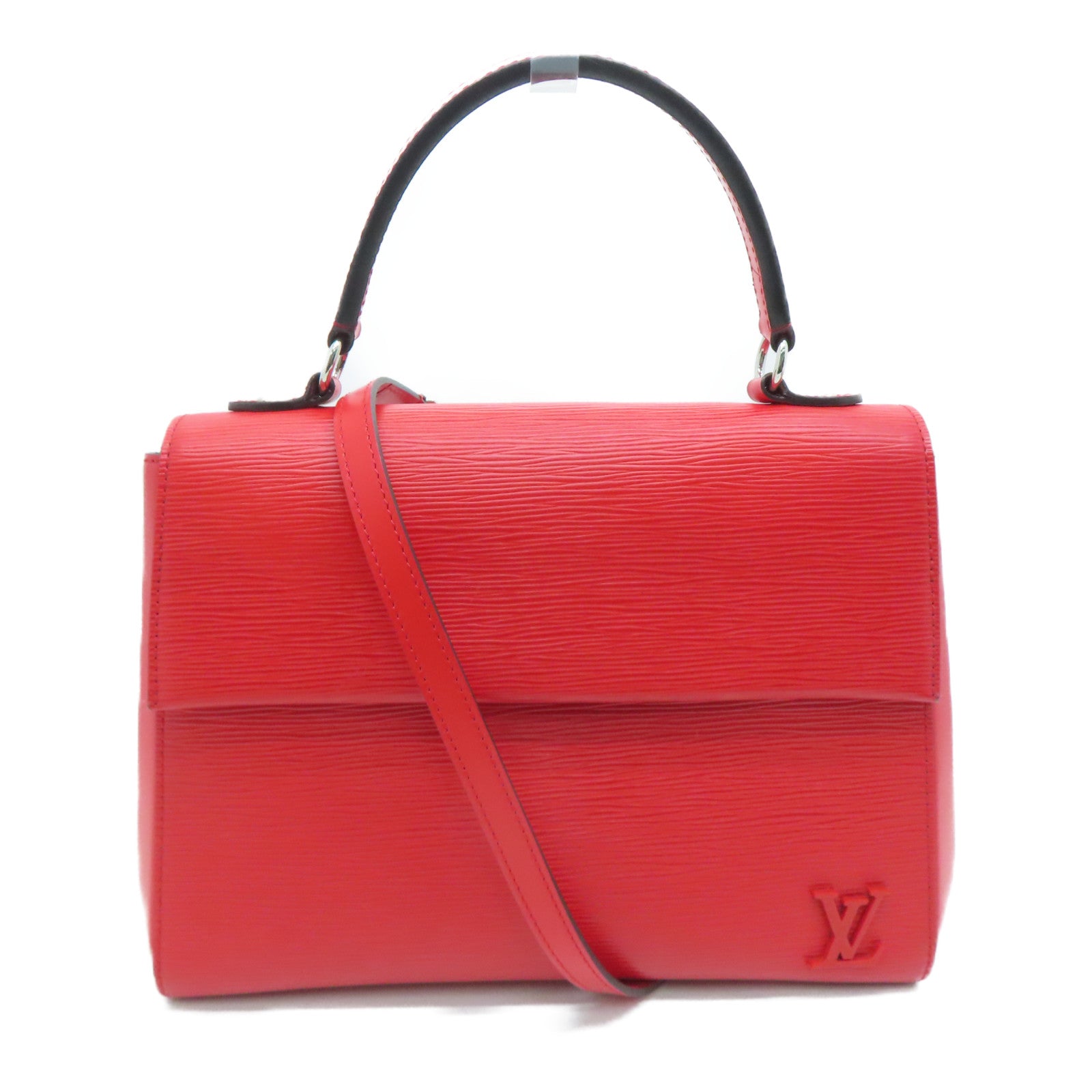 LOUIS VUITTON Epi Cluny MM silver buckle shoulder shoulder bag red
