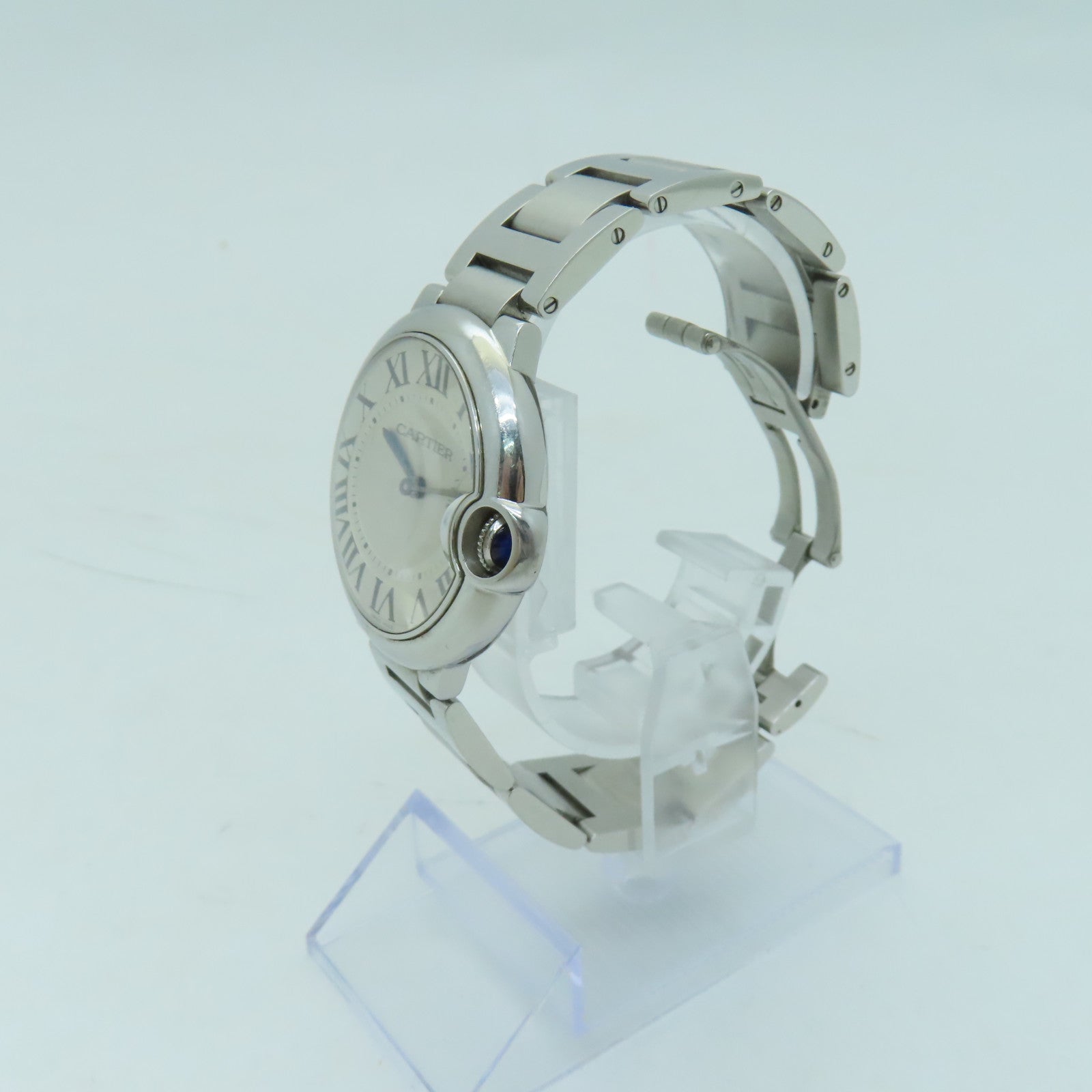 CARTIER Ballon Blue不鏽鋼手錶自動機芯白色