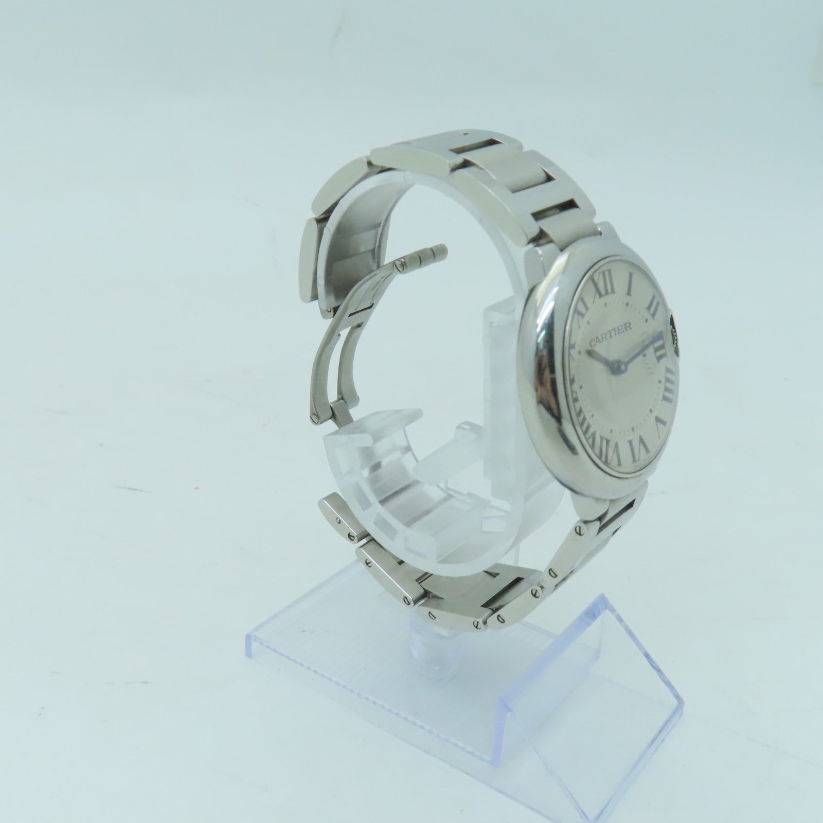 CARTIER Ballon Blue不鏽鋼手錶自動機芯白色