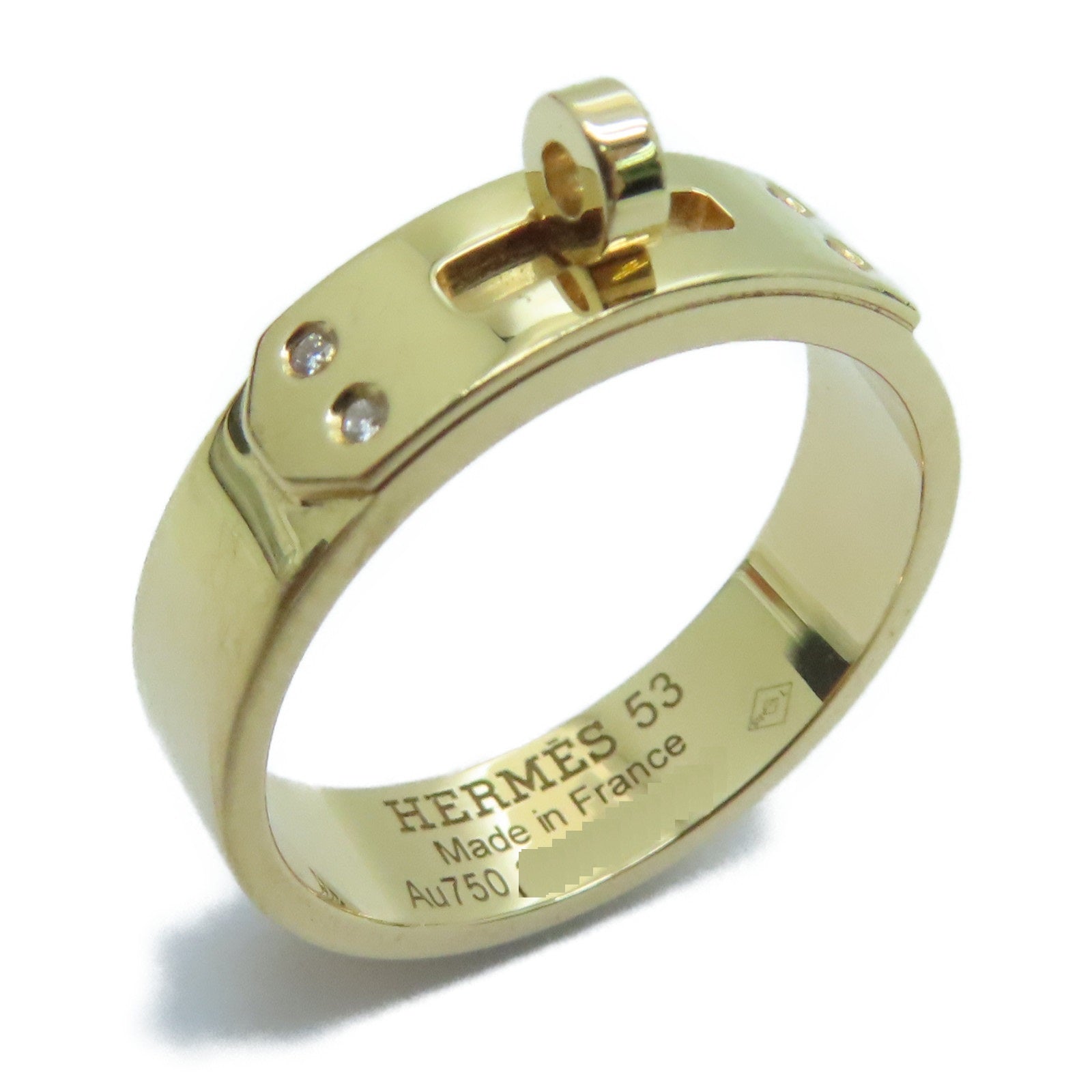 HERMES 【激減優惠】18K玫瑰金Kelly Ring Diamond 0.02ct鑽石戒指US#6.5