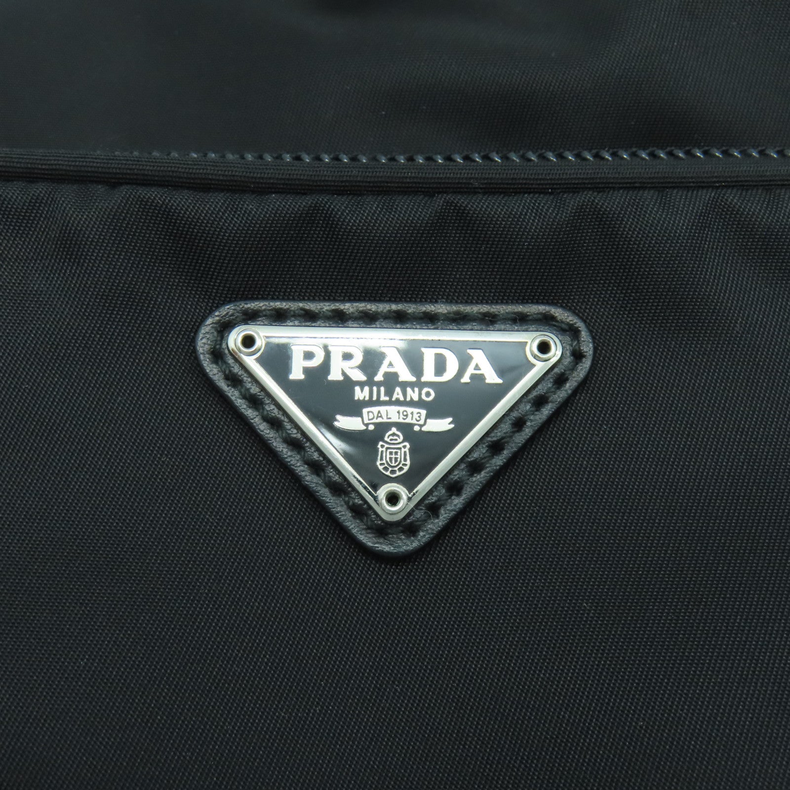 PRADA 尼龍2 Way Shoulder銀扣手挽肩背兩用袋黑色