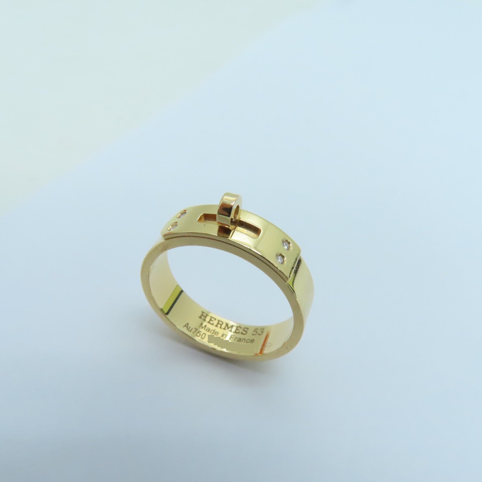 HERMES 【激減優惠】18K玫瑰金Kelly Ring Diamond 0.02ct鑽石戒指US#6.5
