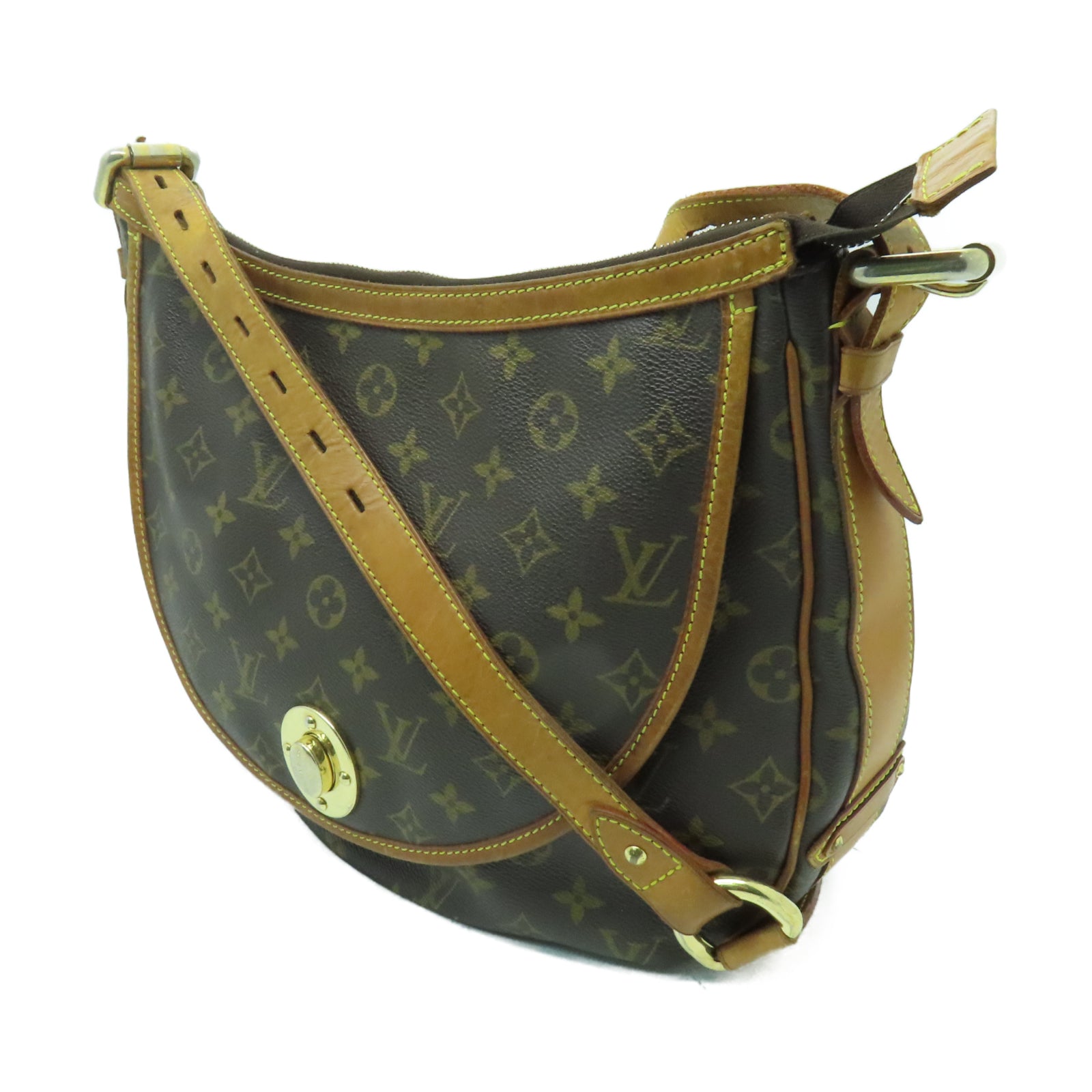 LOUIS VUITTON Monogram Tulum GM金扣肩背袋啡色