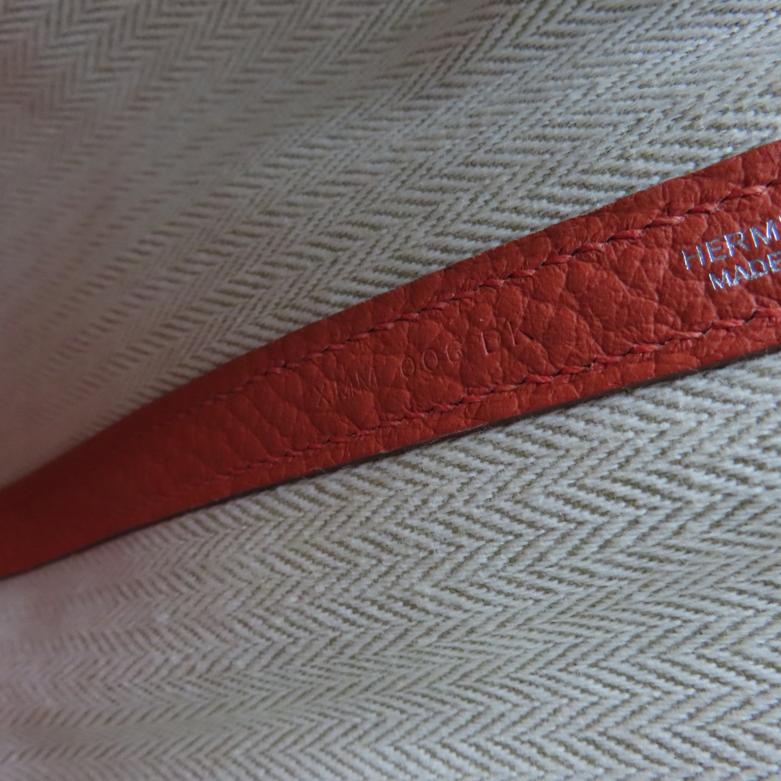 HERMES Togo Leather Garden Party TPM Silver Buckle Hand Bag Peony Red