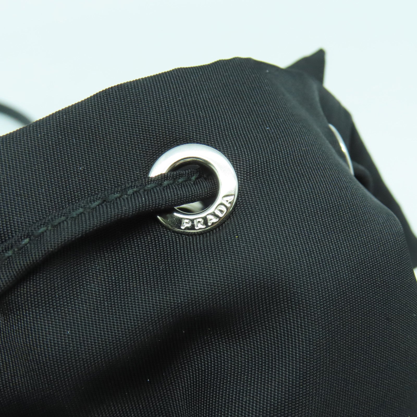 PRADA 尼龍2 Way Shoulder銀扣手挽肩背兩用袋黑色
