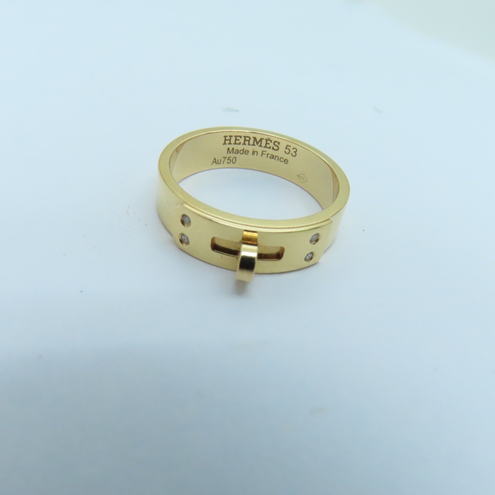 HERMES 【激減優惠】18K玫瑰金Kelly Ring Diamond 0.02ct鑽石戒指US#6.5