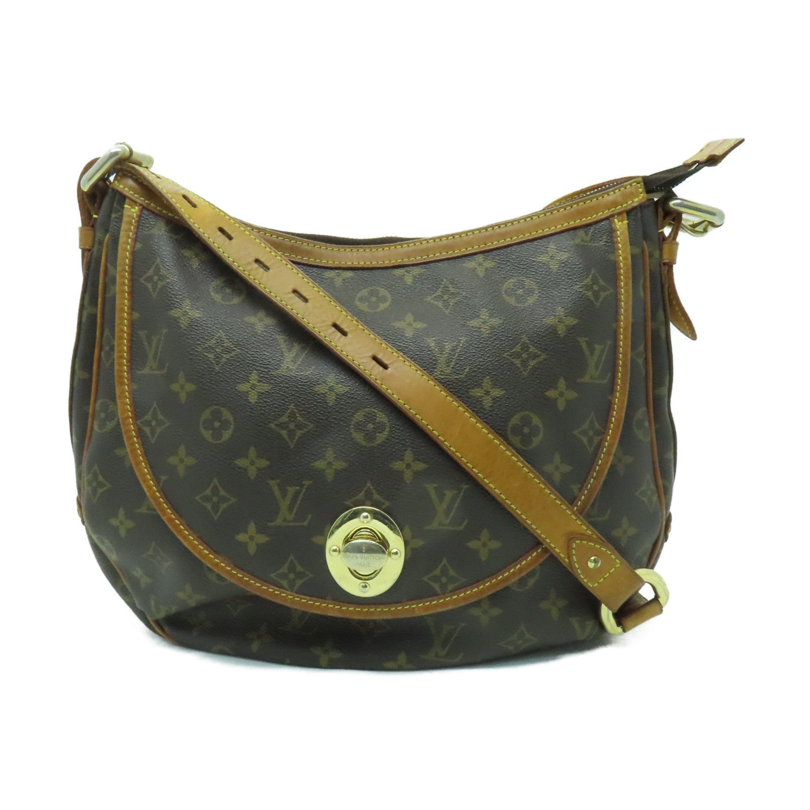 LOUIS VUITTON Monogram Tulum GM金扣肩背袋啡色