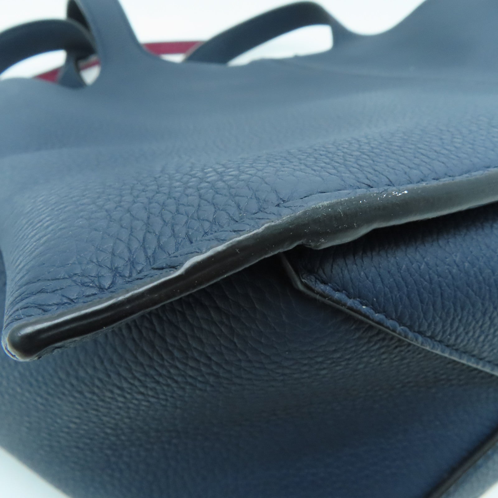 CELINE 【激減優惠】牛皮皮革Trifold Tote金扣肩背袋藍色紅色