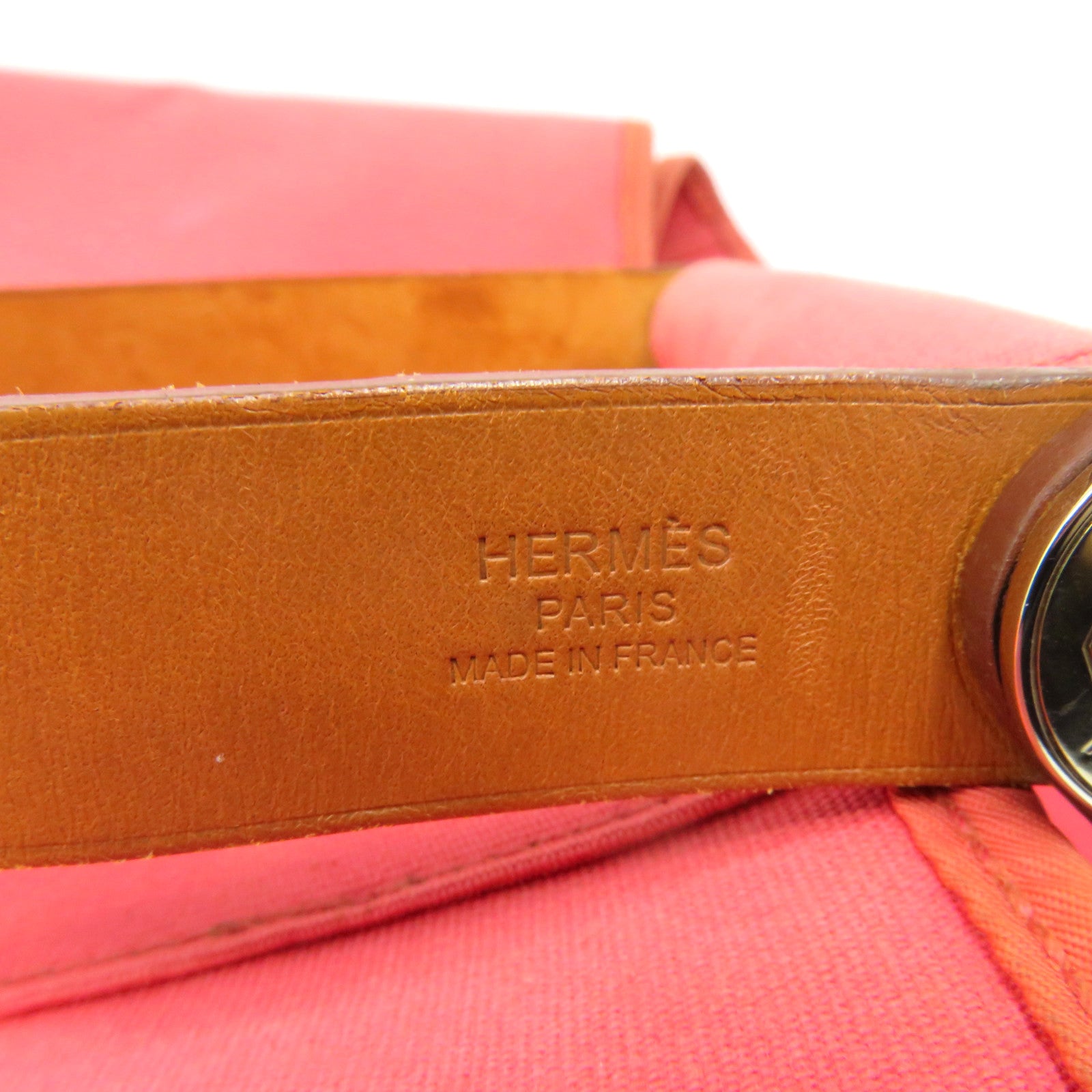 HERMES 帆布Cabag 2Way Shoulder Bag手挽肩背两用袋粉红色