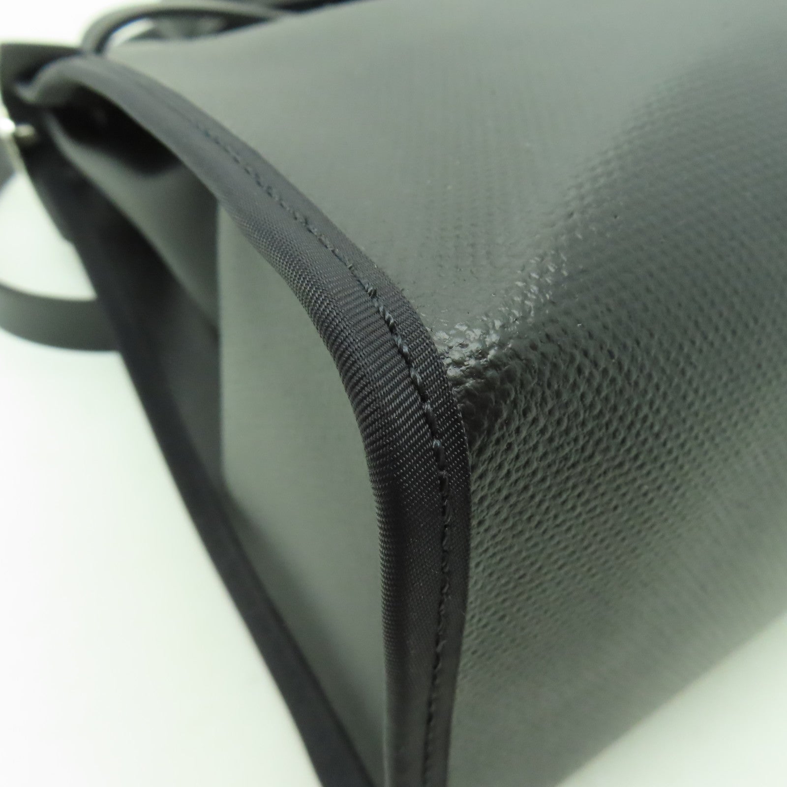HERMES 牛皮皮革/帆布Herbag PM銀扣手挽肩背兩用袋黑色