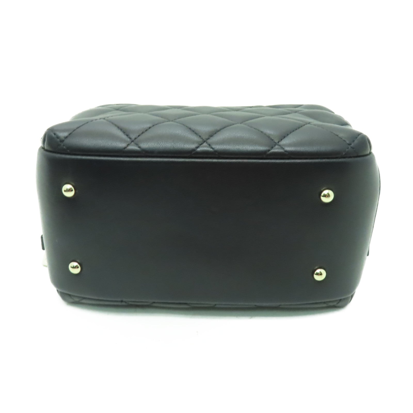 CHANEL 菱格羊皮皮革Small Trendy CC Bowling Bag金扣鏈帶肩背袋黑色