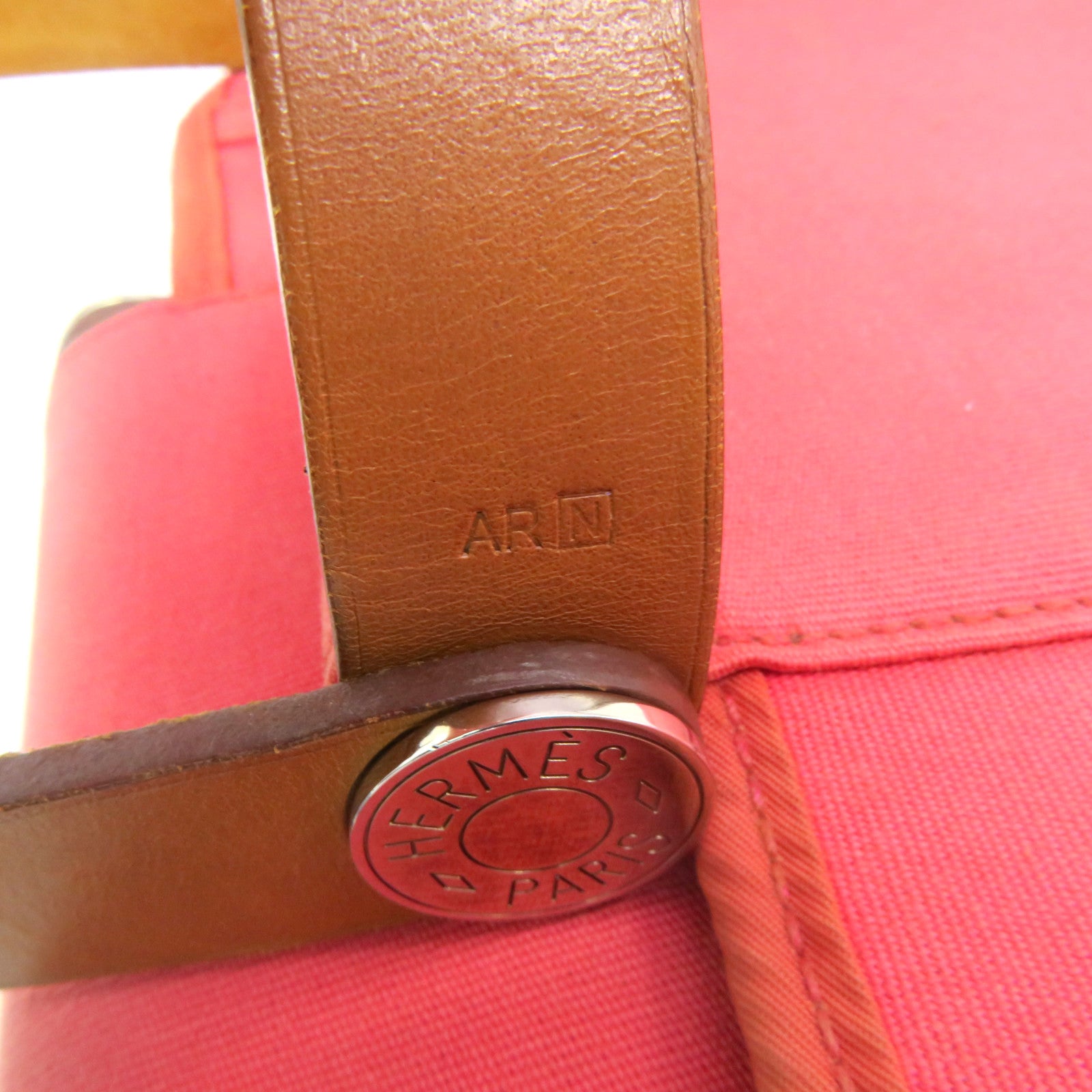 HERMES 帆布Cabag 2Way Shoulder Bag手挽肩背两用袋粉红色