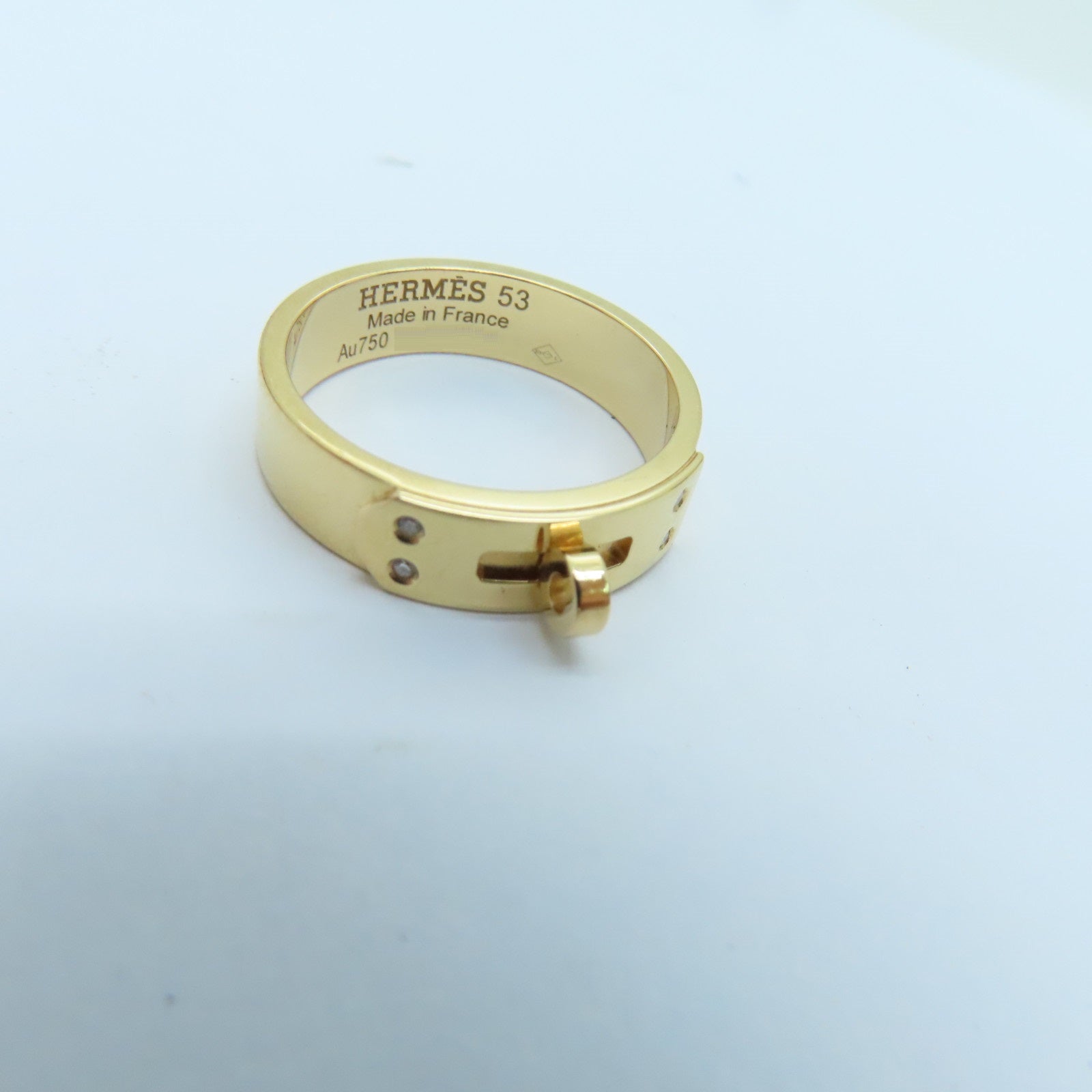 HERMES 【激減優惠】18K玫瑰金Kelly Ring Diamond 0.02ct鑽石戒指US#6.5
