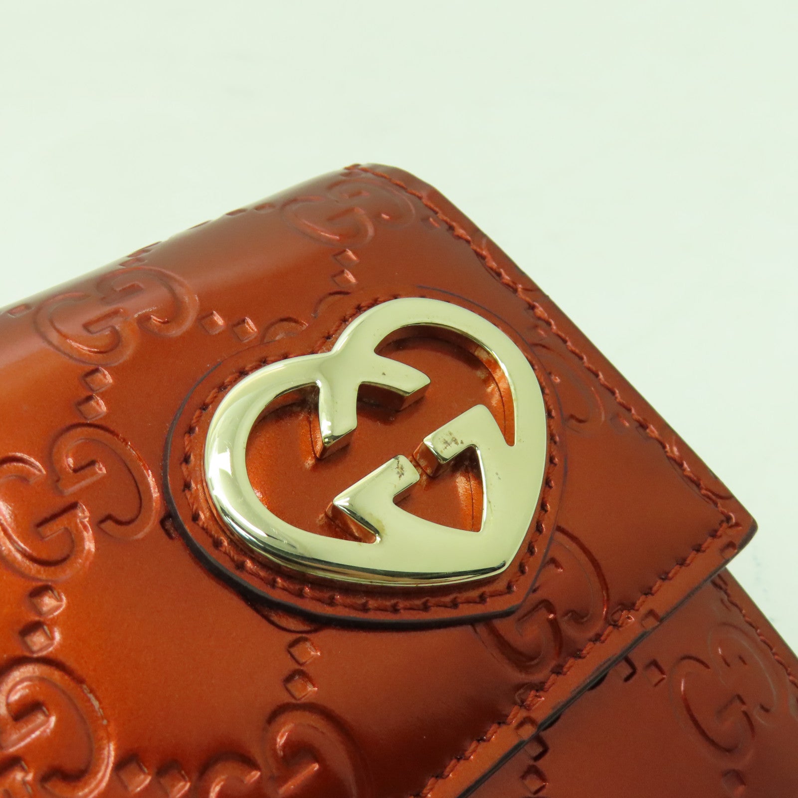 GUCCI 【激減優惠】漆皮皮革Long Wallet長錢包橙色
