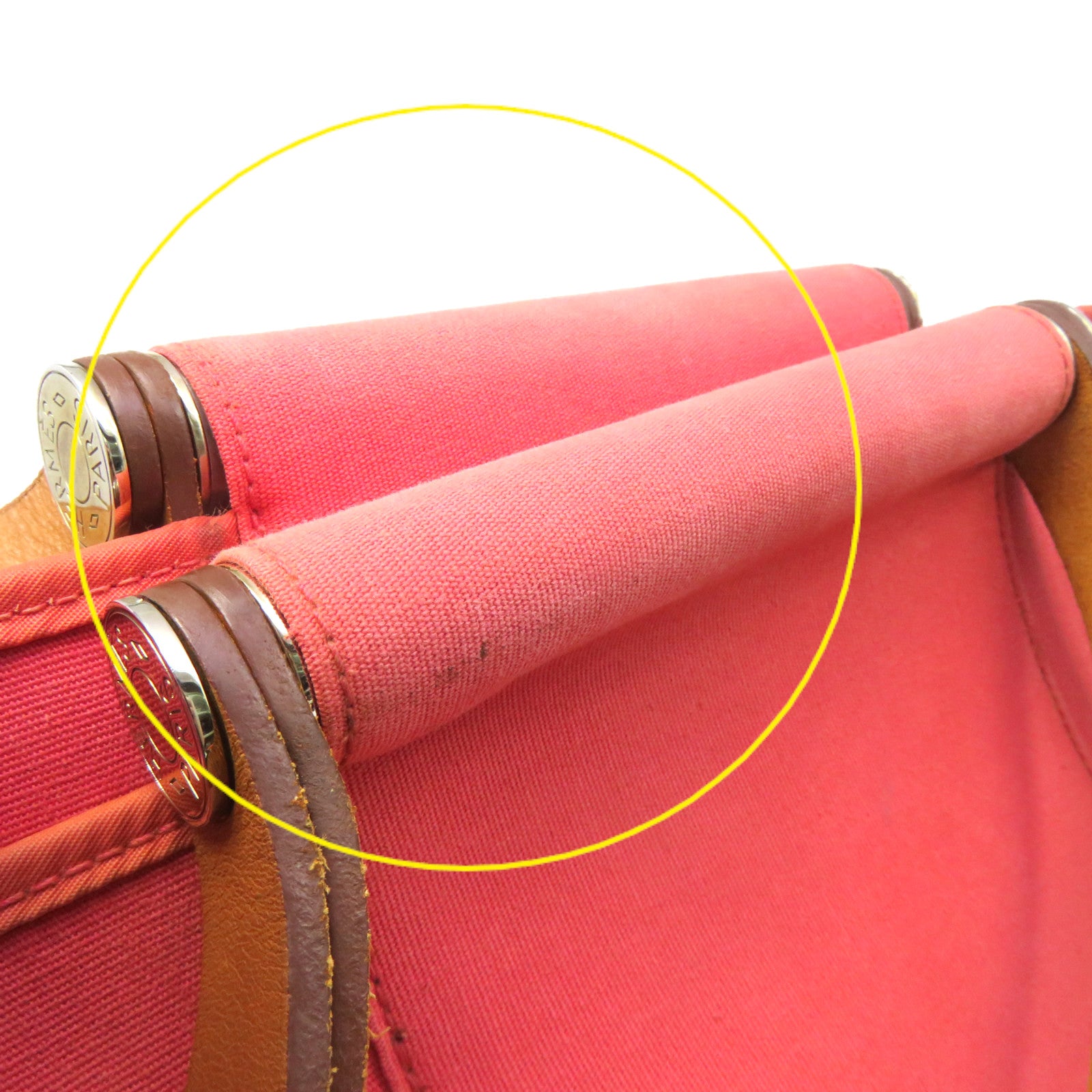 HERMES 帆布Cabag 2Way Shoulder Bag手挽肩背两用袋粉红色