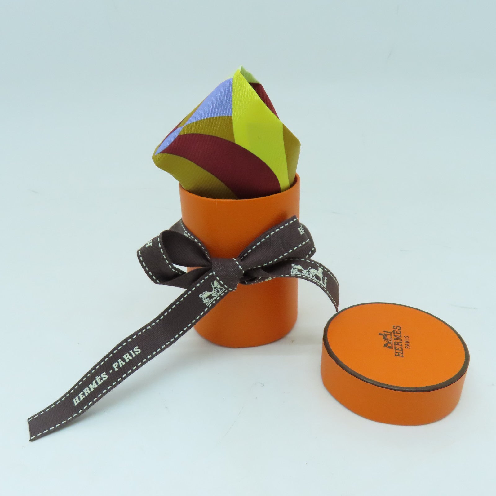 HERMES 絲質Twilly絲巾彩色