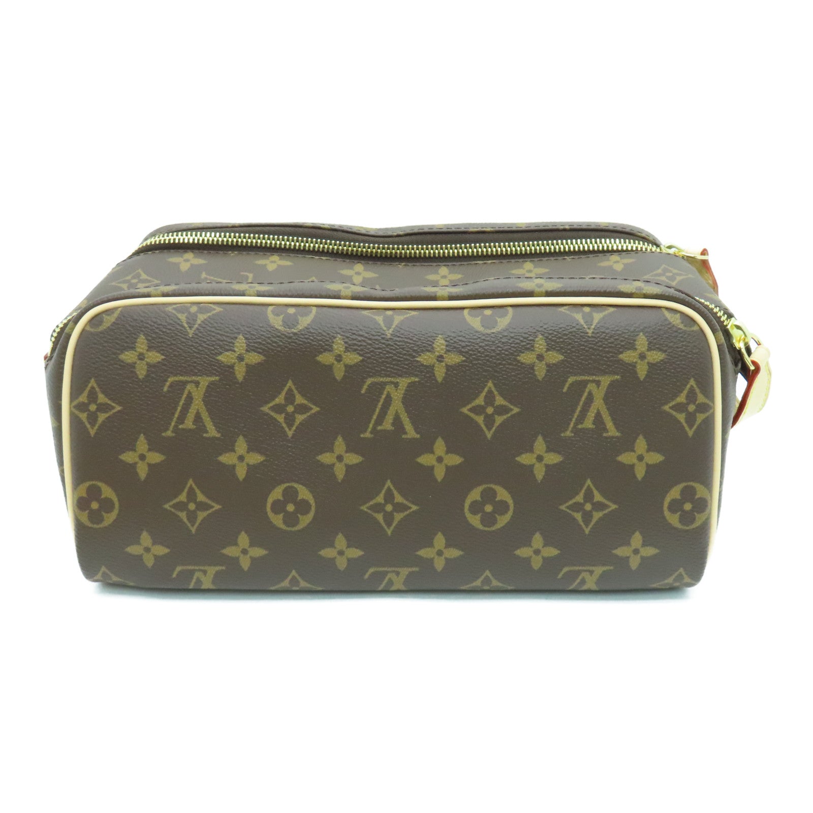 LOUIS VUITTON Monogram Dopp金扣手拿包啡色