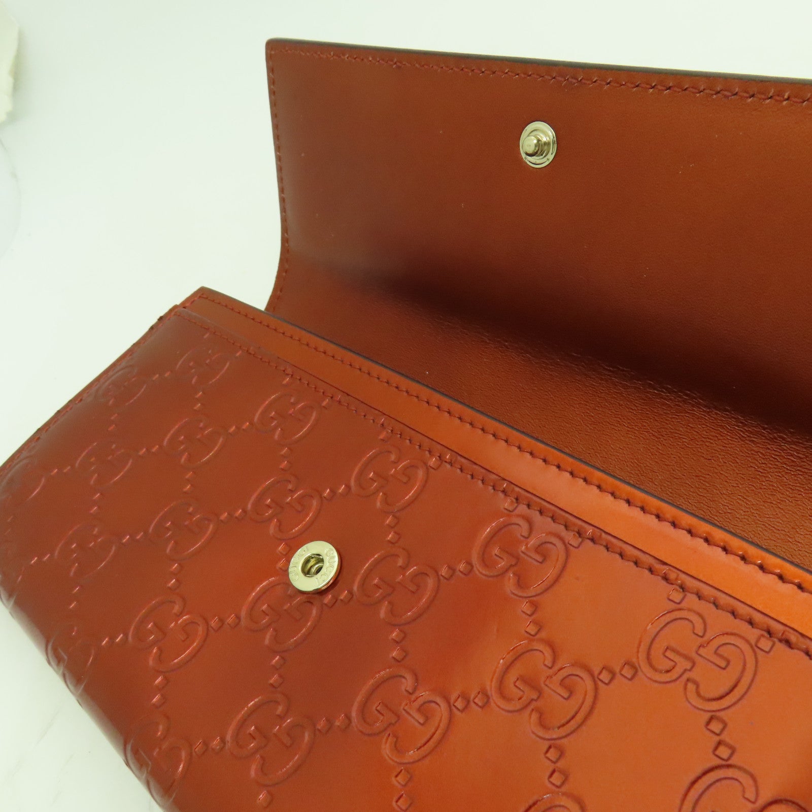 GUCCI 【激減優惠】漆皮皮革Long Wallet長錢包橙色