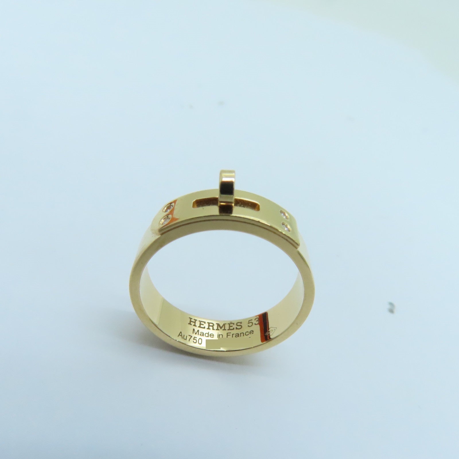 HERMES 【激減優惠】18K玫瑰金Kelly Ring Diamond 0.02ct鑽石戒指US#6.5
