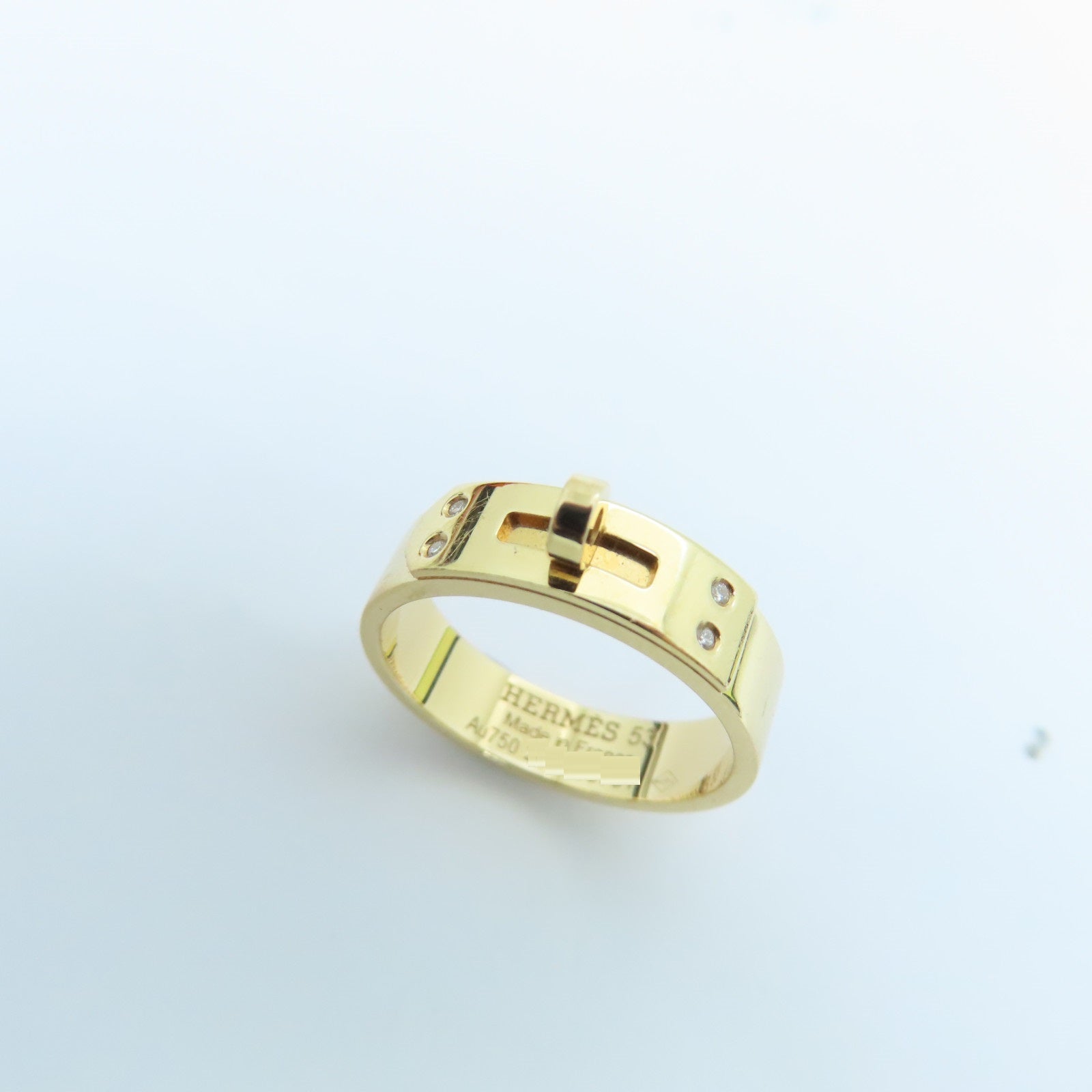 HERMES 【激減優惠】18K玫瑰金Kelly Ring Diamond 0.02ct鑽石戒指US#6.5