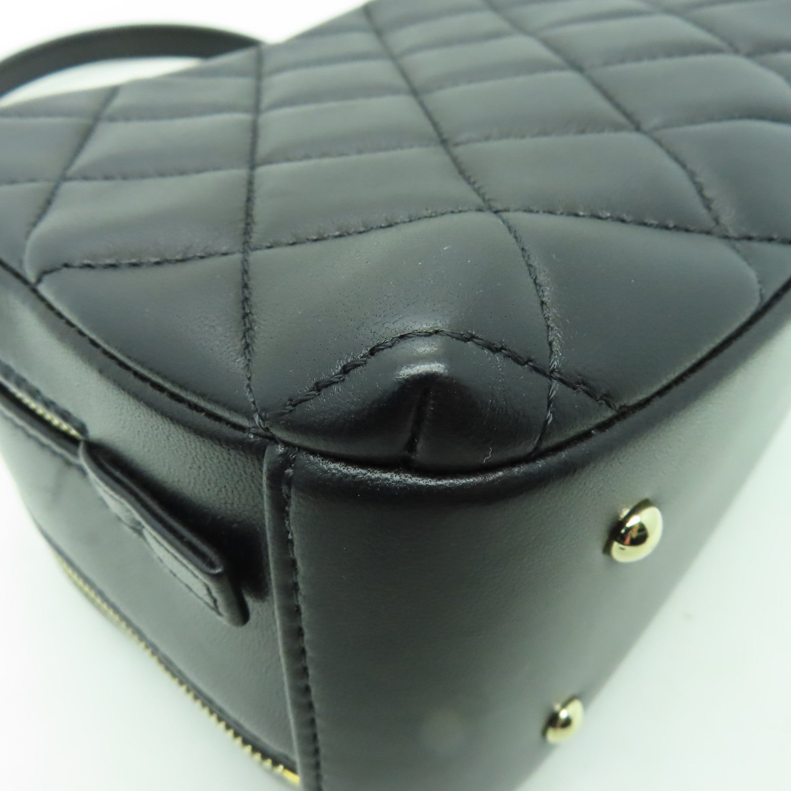 CHANEL 菱格羊皮皮革Small Trendy CC Bowling Bag金扣鏈帶肩背袋黑色