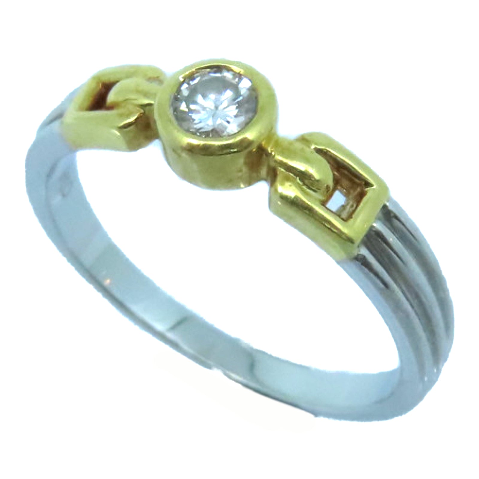 JEWELRY 18K白金/Diamond Ring 0.16ct钻石戒指US#6