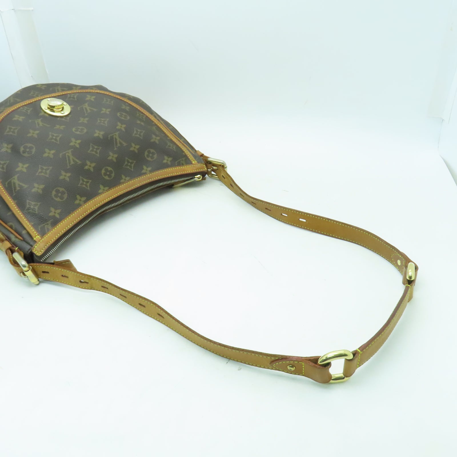LOUIS VUITTON Monogram Tulum GM金扣肩背袋啡色