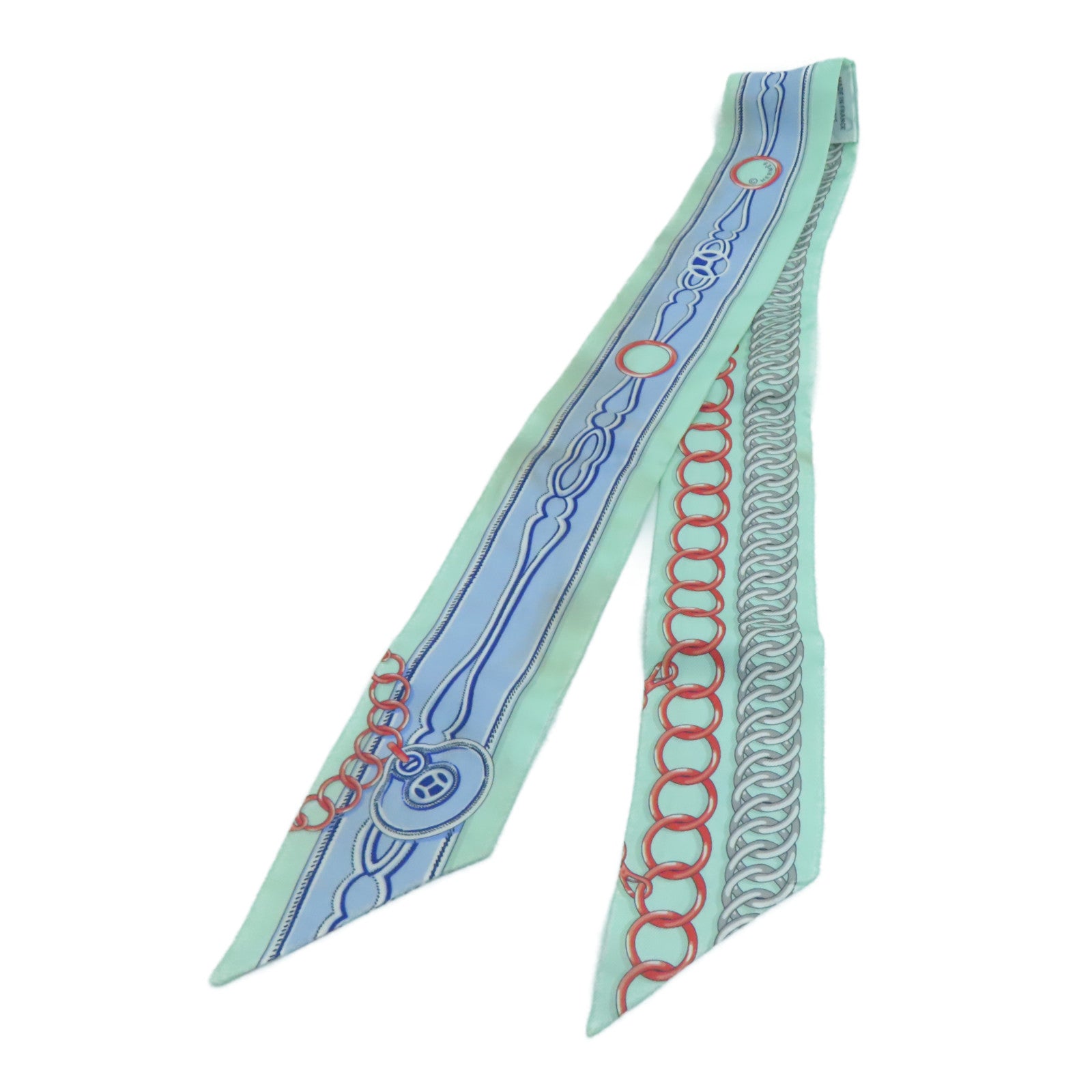 HERMES 丝质Twilly丝巾绿色