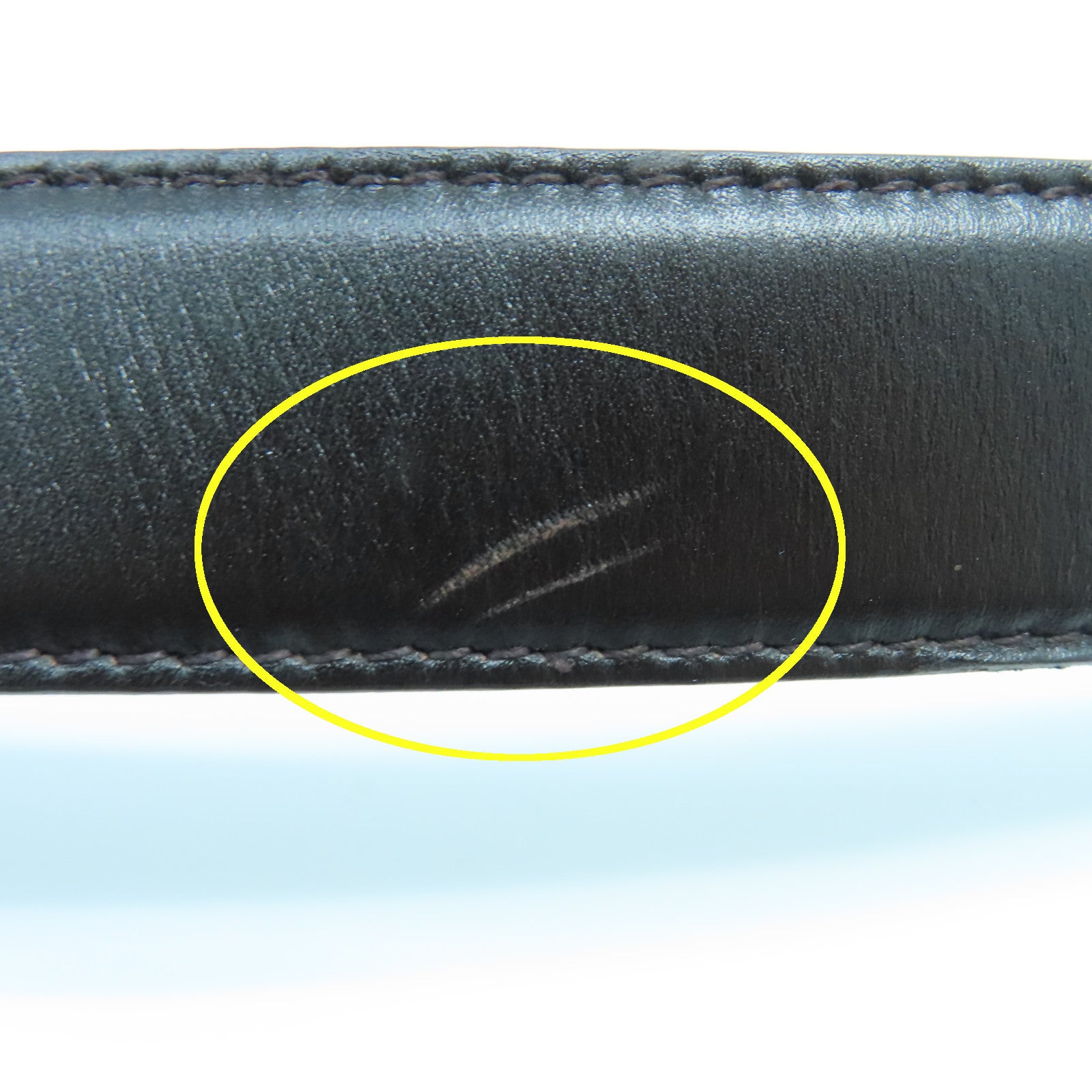 GUCCI 【激減優惠】牛皮皮革Belt銀扣皮帶黑色