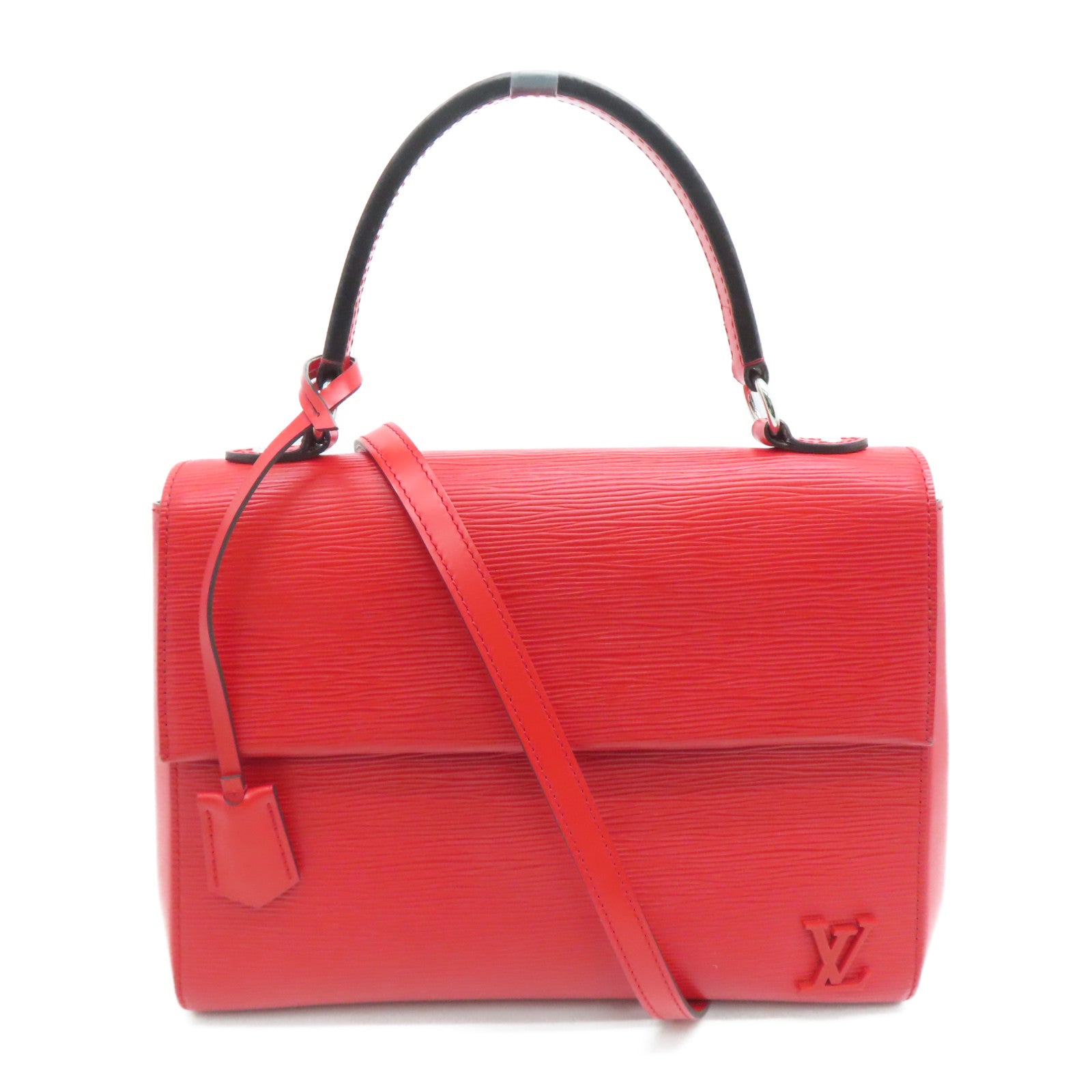 LOUIS VUITTON Epi Cluny MM silver buckle shoulder shoulder bag red