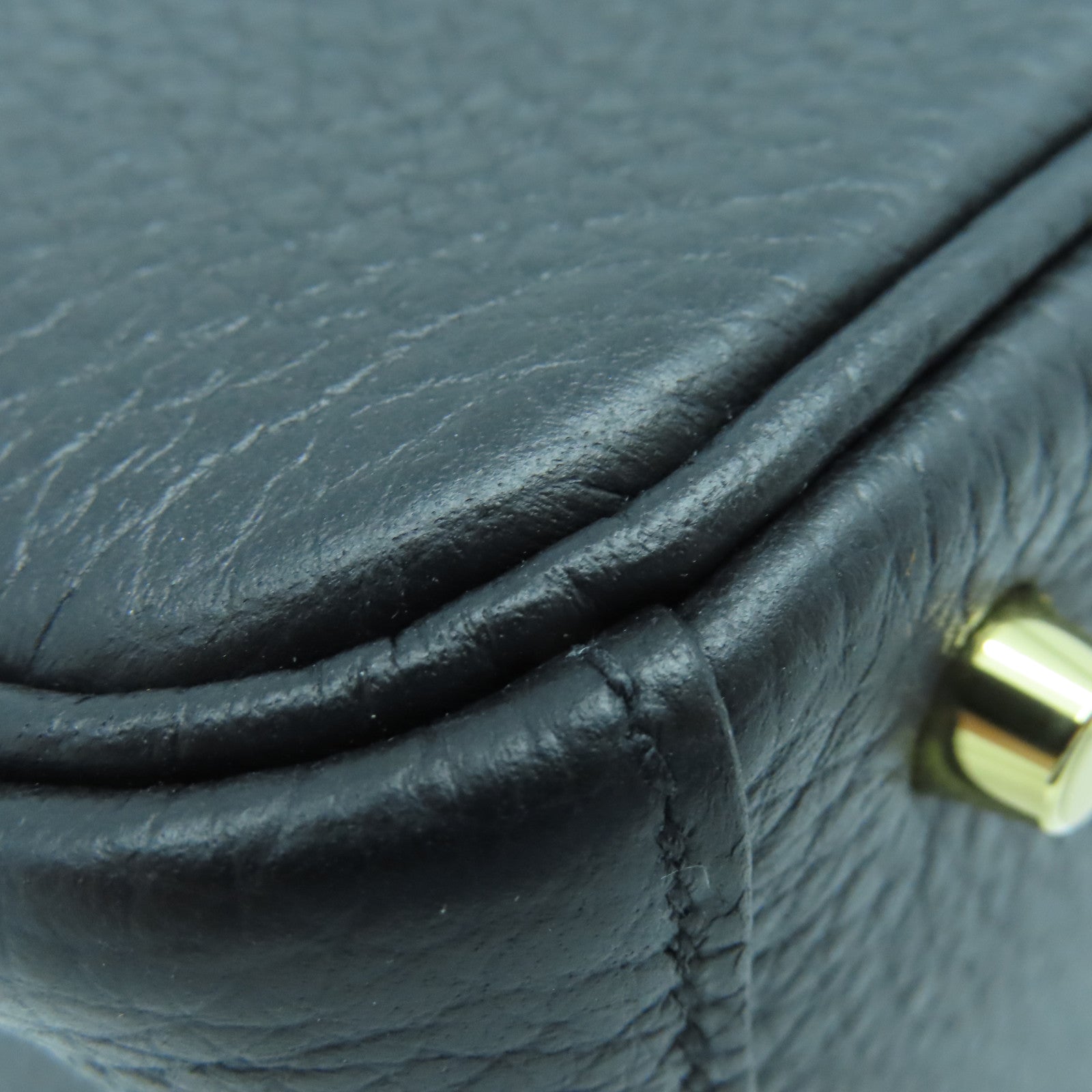 HERMES Clemence皮革Mini Lindy金扣手挽肩背兩用袋黑色