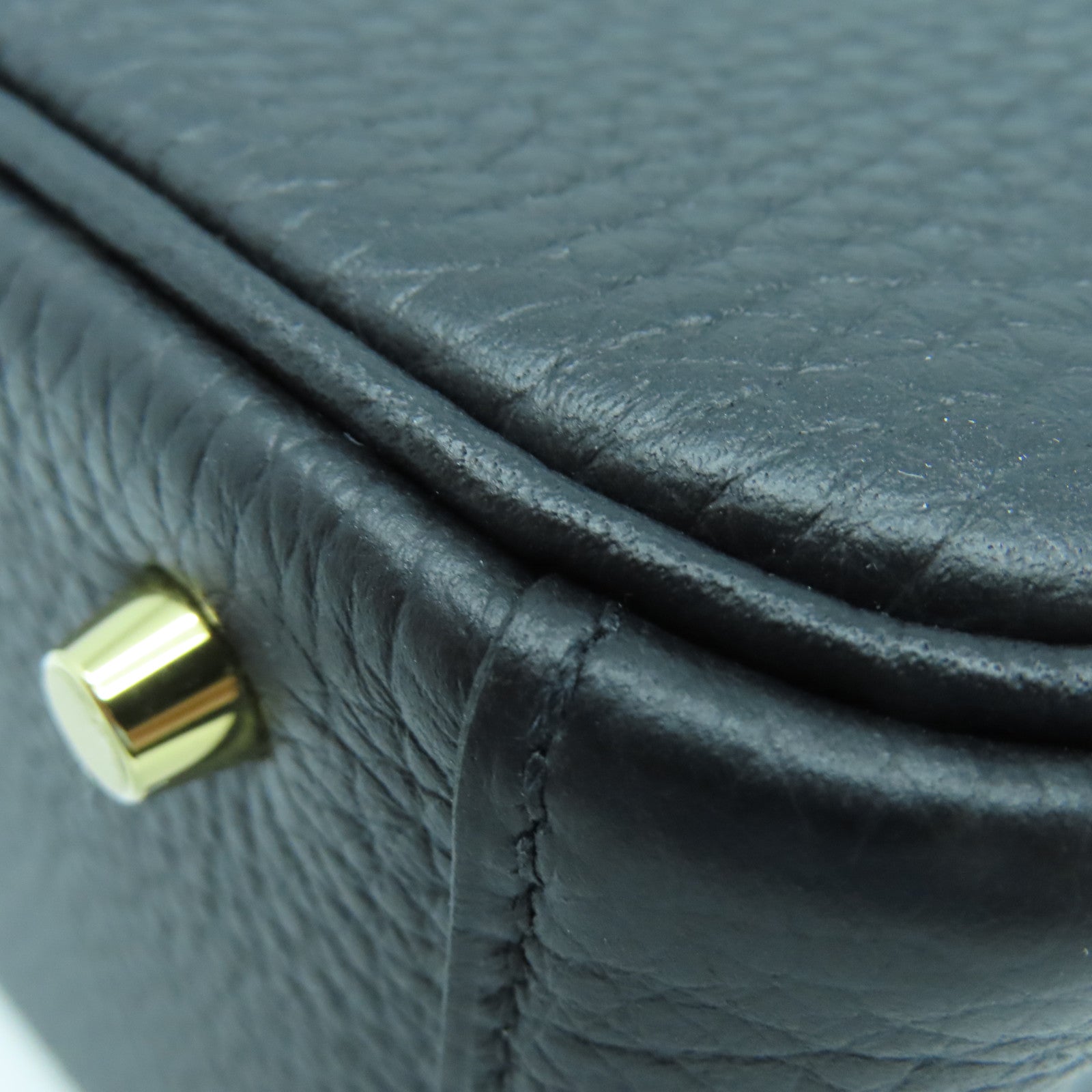 HERMES Clemence皮革Mini Lindy金扣手挽肩背兩用袋黑色