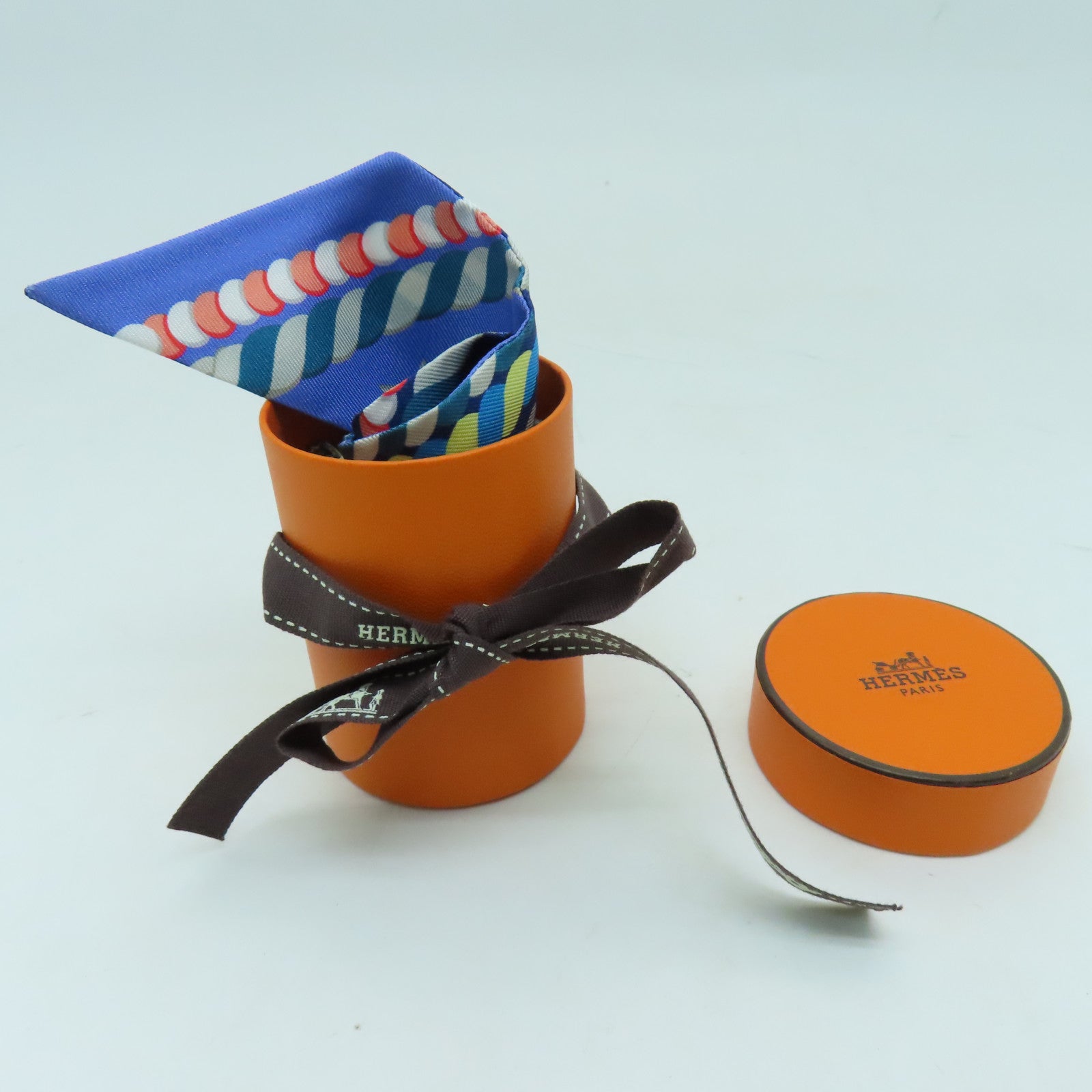 HERMES 【激減優惠】絲質Twilly絲巾藍色/彩色