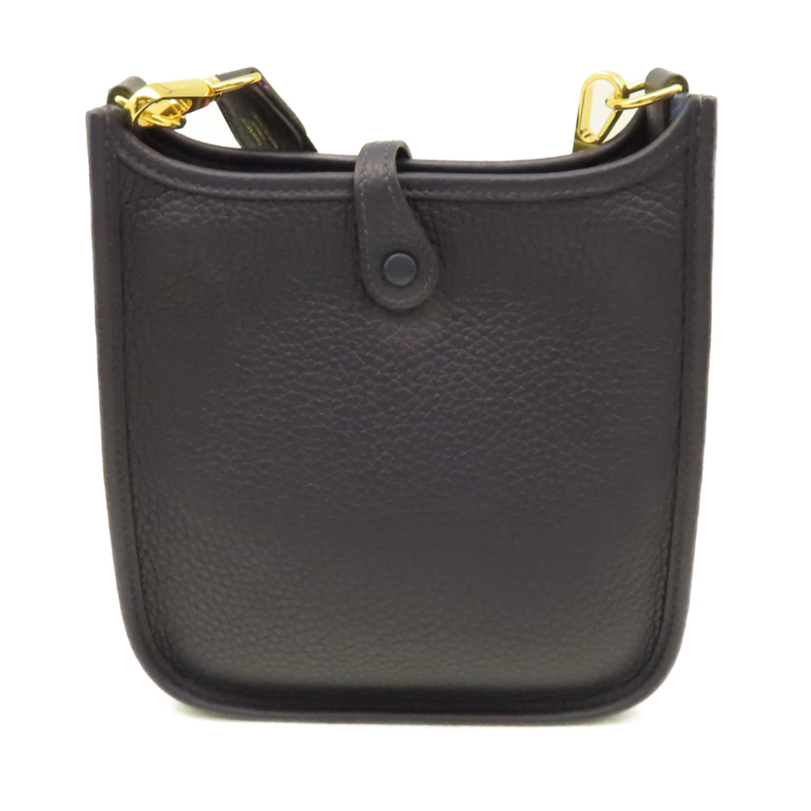 HERMES Clemence皮革Evelyne TPM Shoulder Bag金扣肩背袋Bleu Nuit午夜藍
