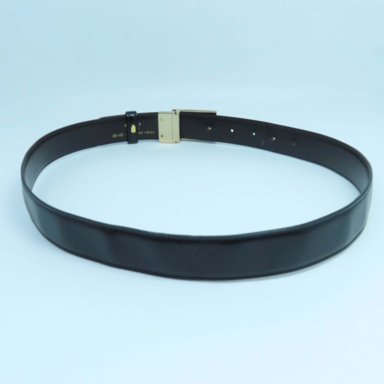GUCCI 【激減優惠】牛皮皮革Belt金扣皮帶黑色