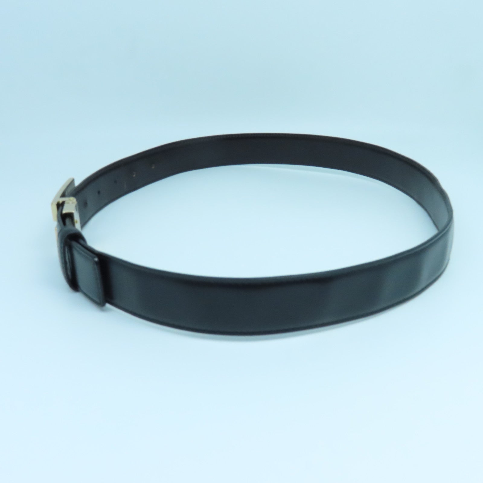 GUCCI 【激減優惠】牛皮皮革Belt金扣皮帶黑色