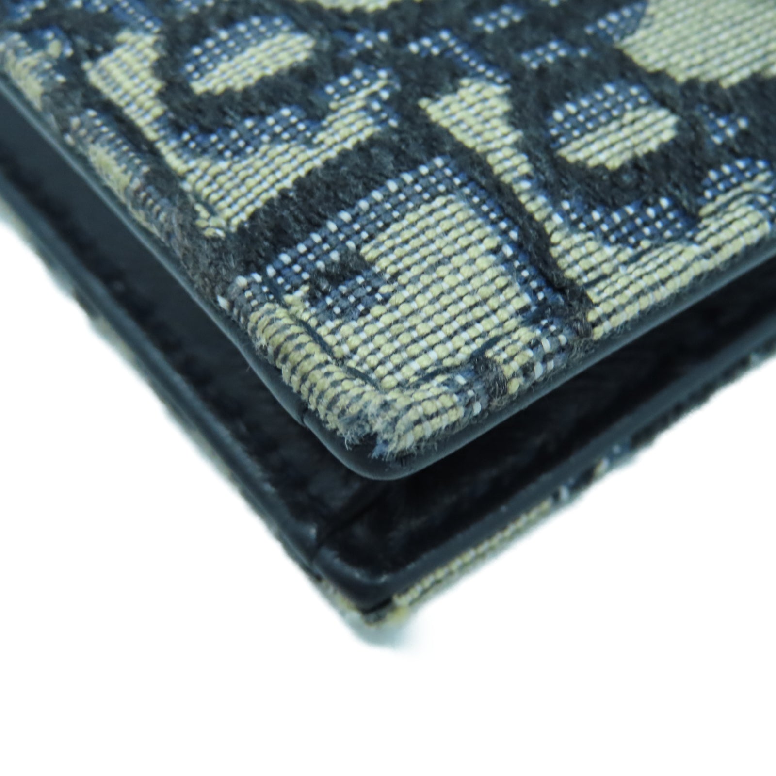 Dior 帆布Card Case金扣卡片包藍色/米色