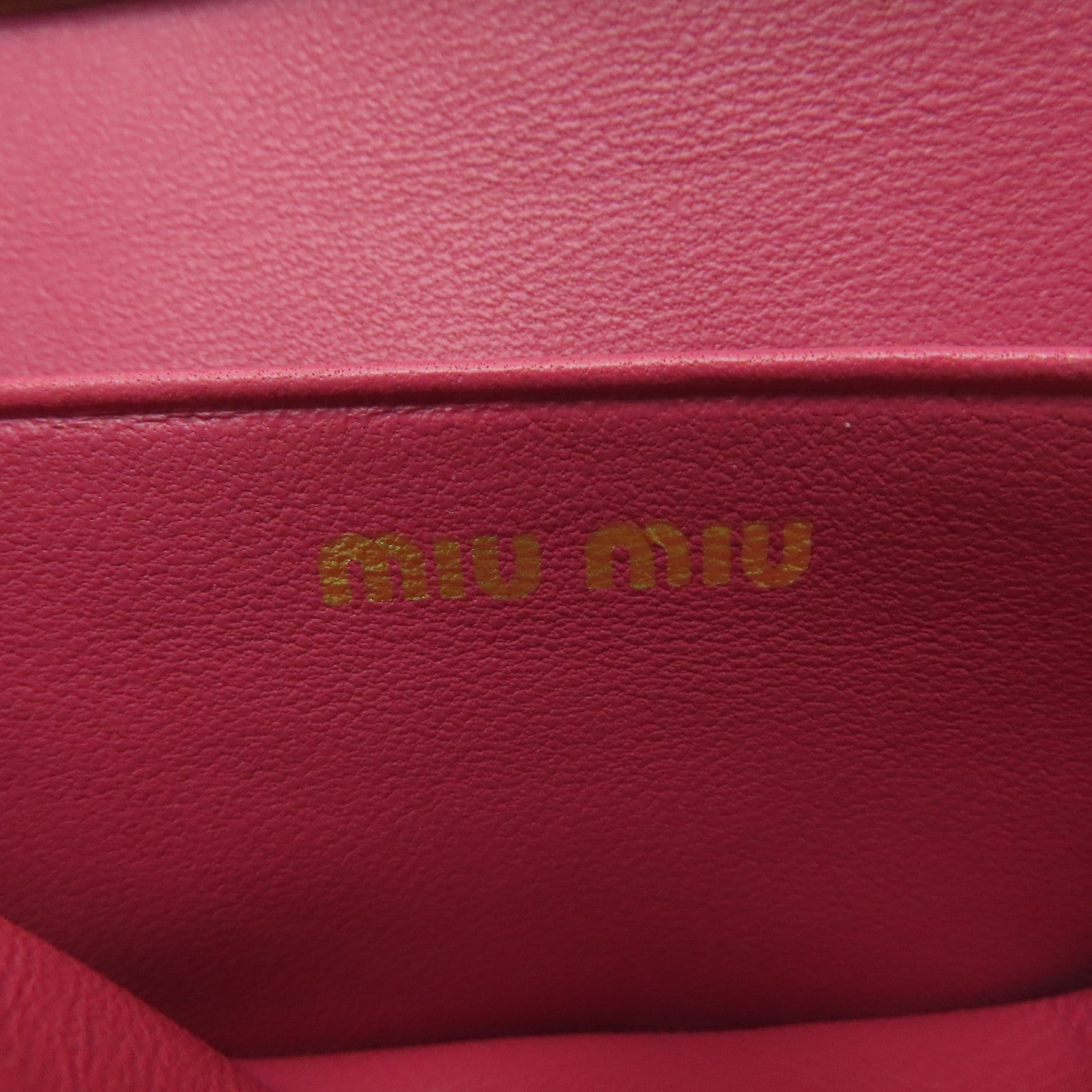 Miu Miu 羊皮皮革Card Case金扣卡片套粉紅色