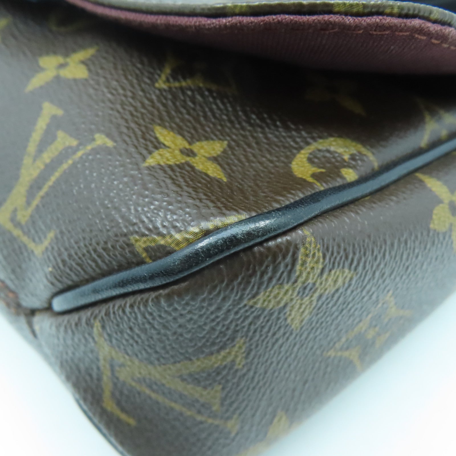 LOUIS VUITTON Monogram Macassar District PM銀扣肩背袋啡色