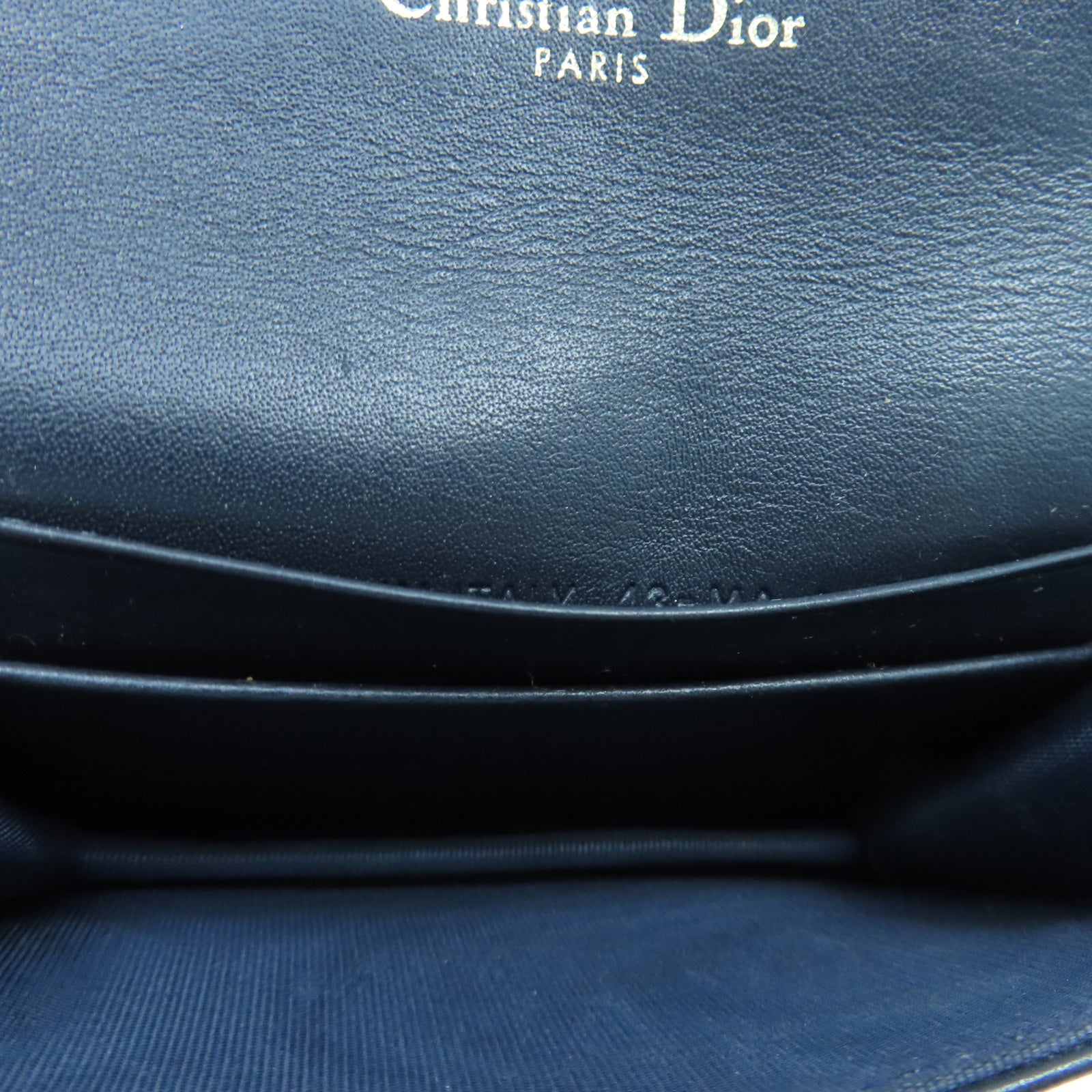 Dior 帆布Card Case金扣卡片包藍色/米色
