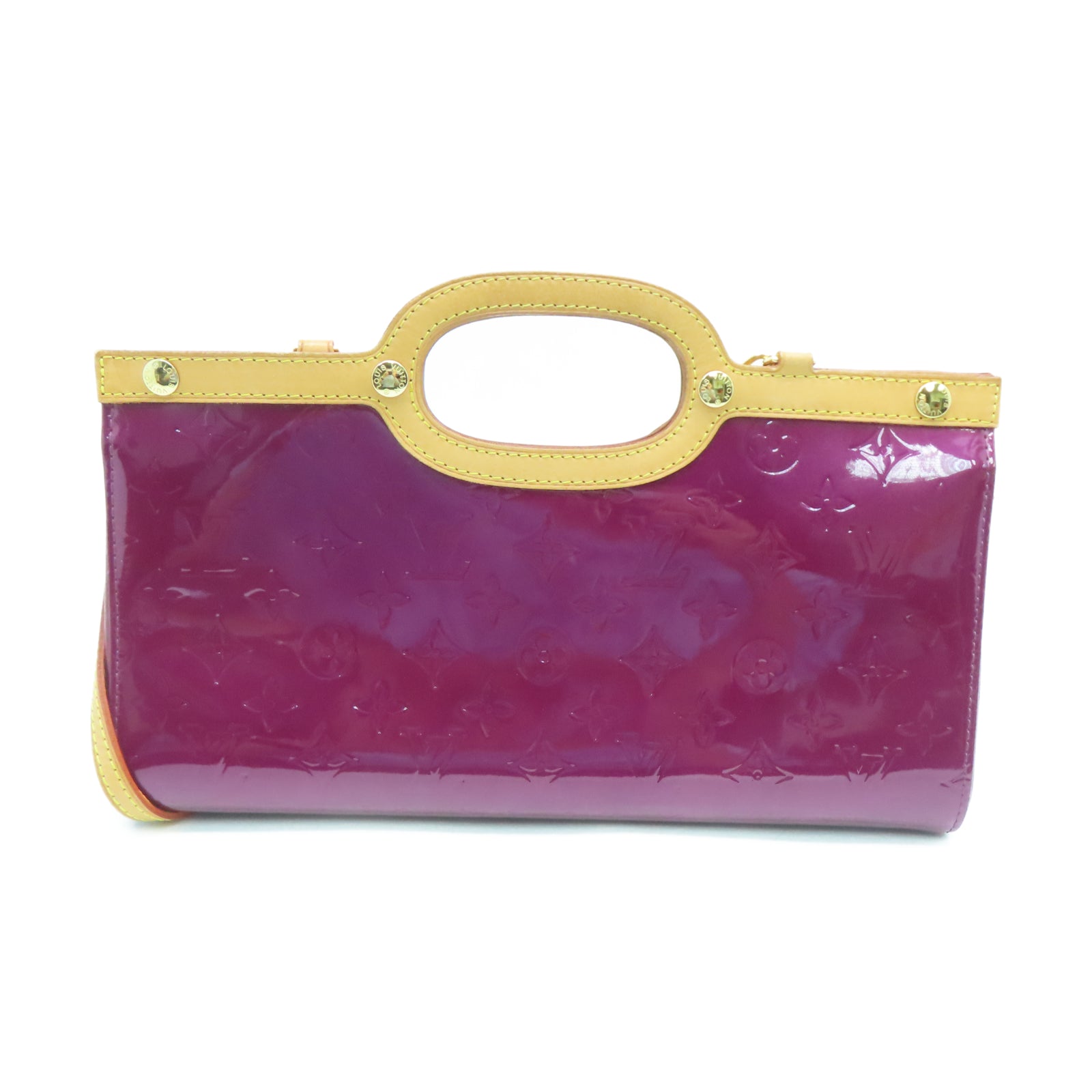LOUIS VUITTON Mono Vernis Roxbury Drive gold buckle handle shoulder bag red