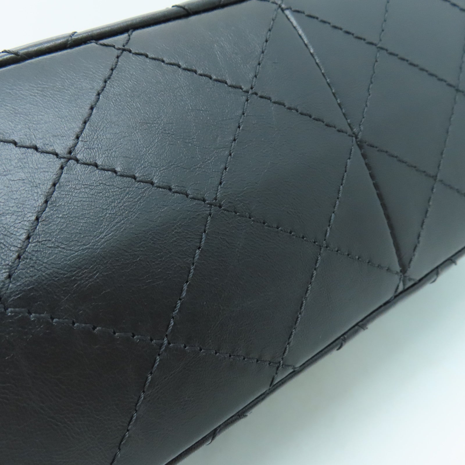 CHANEL 菱格牛皮皮革2.55 Chain Shoulder Bag金扣链带肩背袋黑色