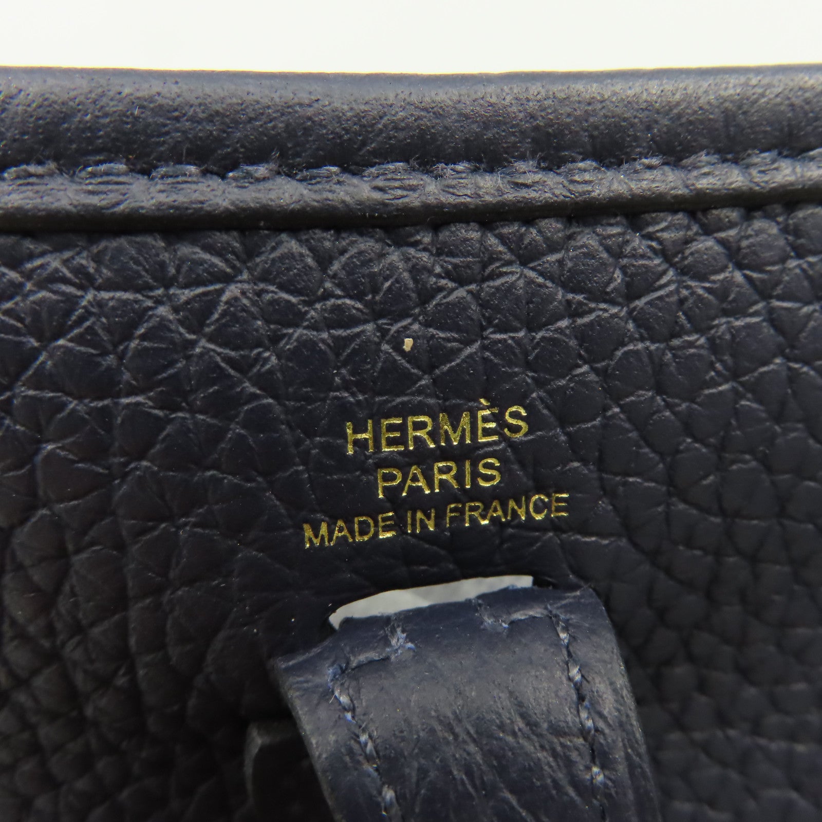HERMES Clemence皮革Evelyne TPM Shoulder Bag金扣肩背袋Bleu Nuit午夜藍