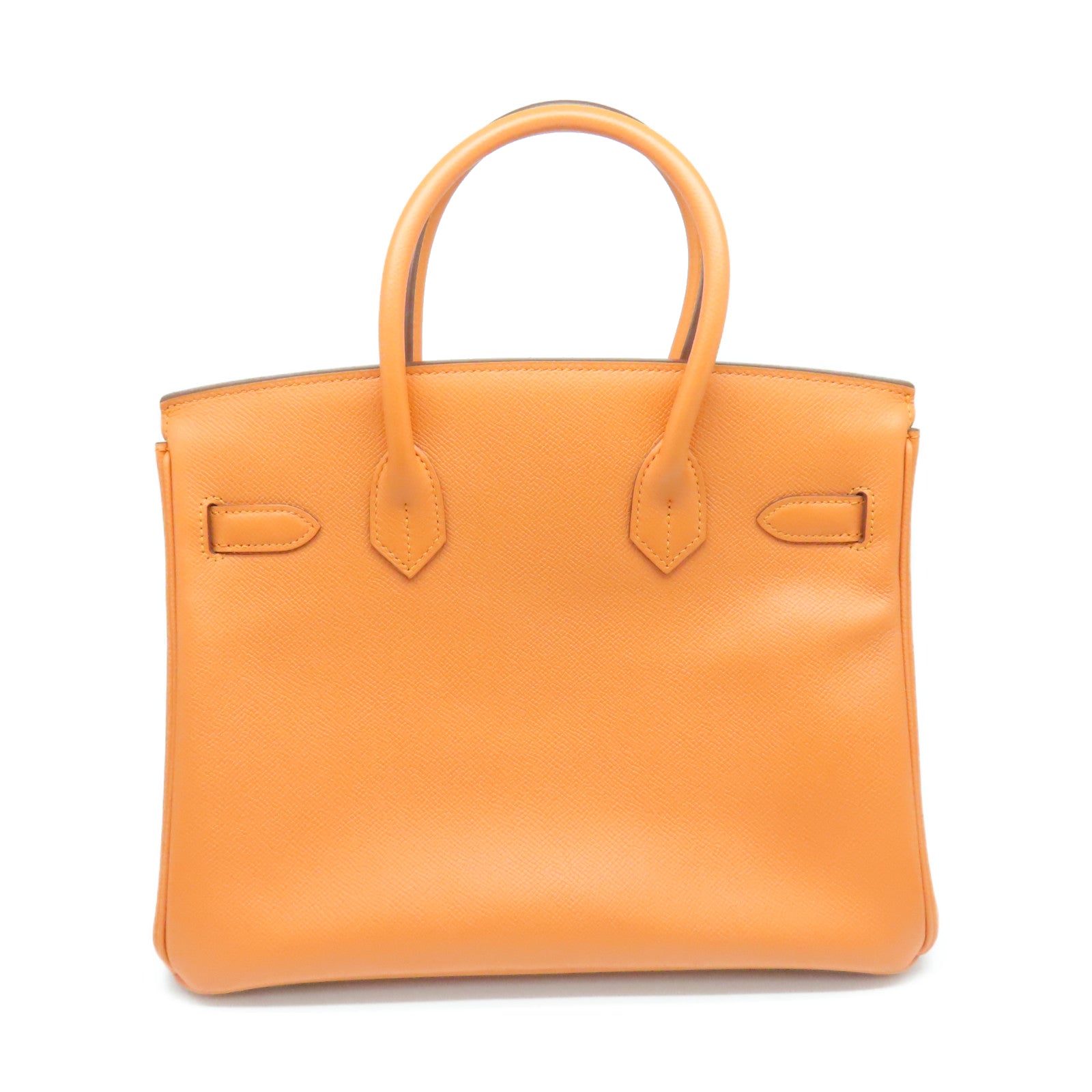 HERMES 【激減優惠】Veau Epsom皮革Birkin 30銀扣手挽袋橙色