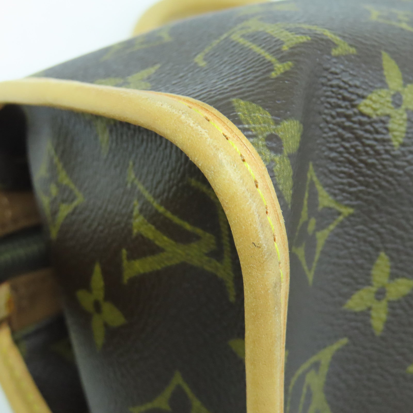 LOUIS VUITTON Monogram Popincourt gold buckle handle bag brown
