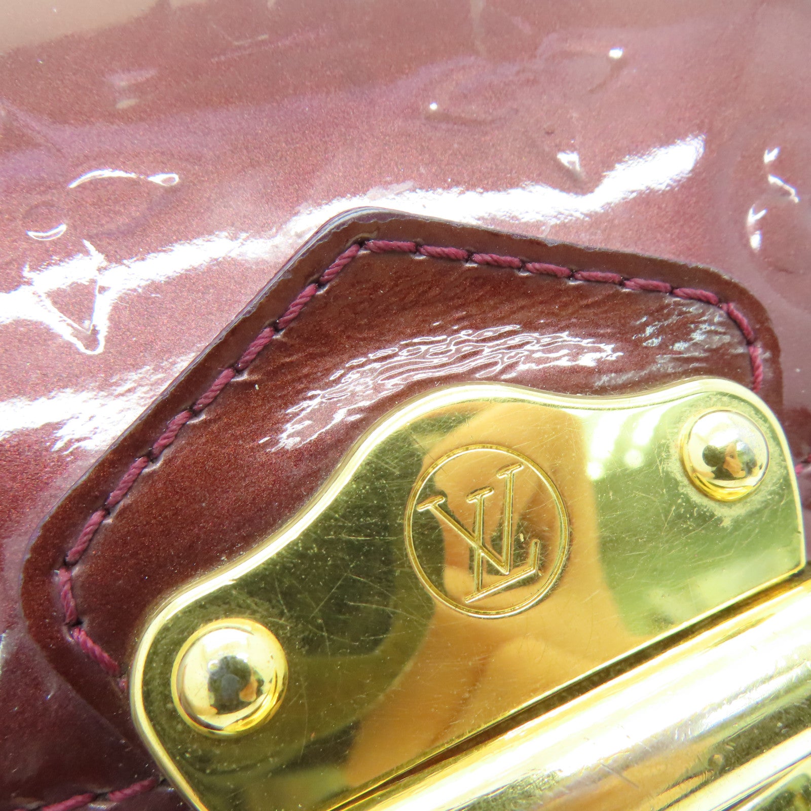LOUIS VUITTON Monogram Vernis Mirada gold buckle shoulder shoulder bag purple