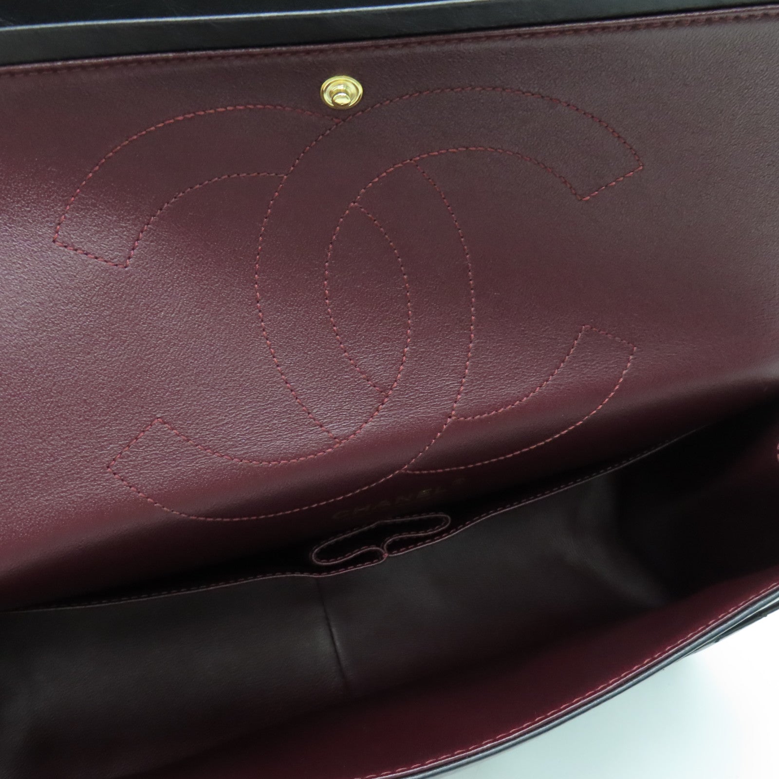 CHANEL 菱格牛皮皮革2.55 Chain Shoulder Bag金扣链带肩背袋黑色