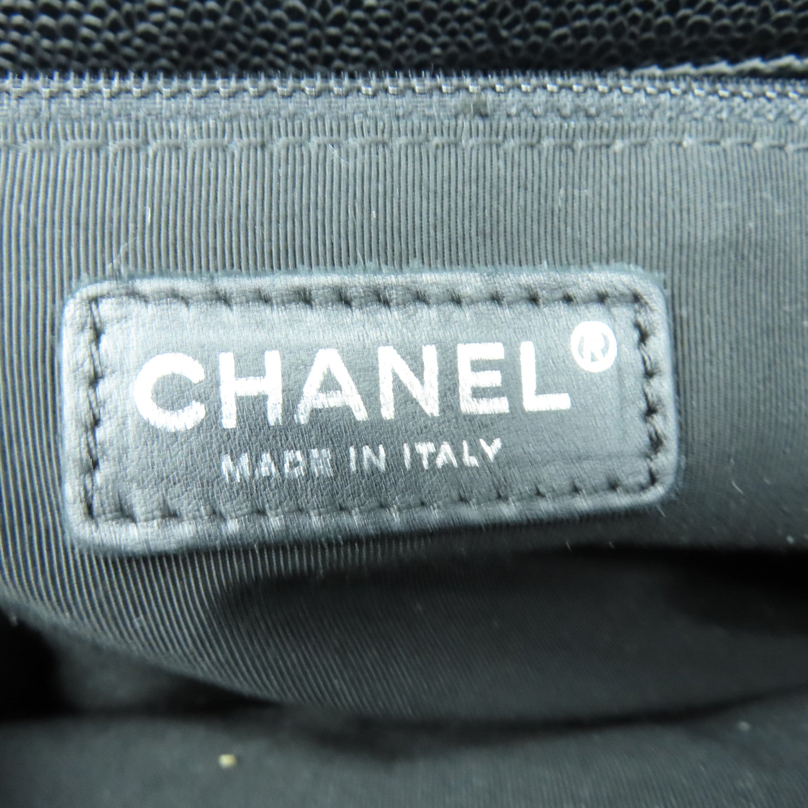 CHANEL 菱格Caviar皮革GST銀扣鏈帶肩背袋黑色