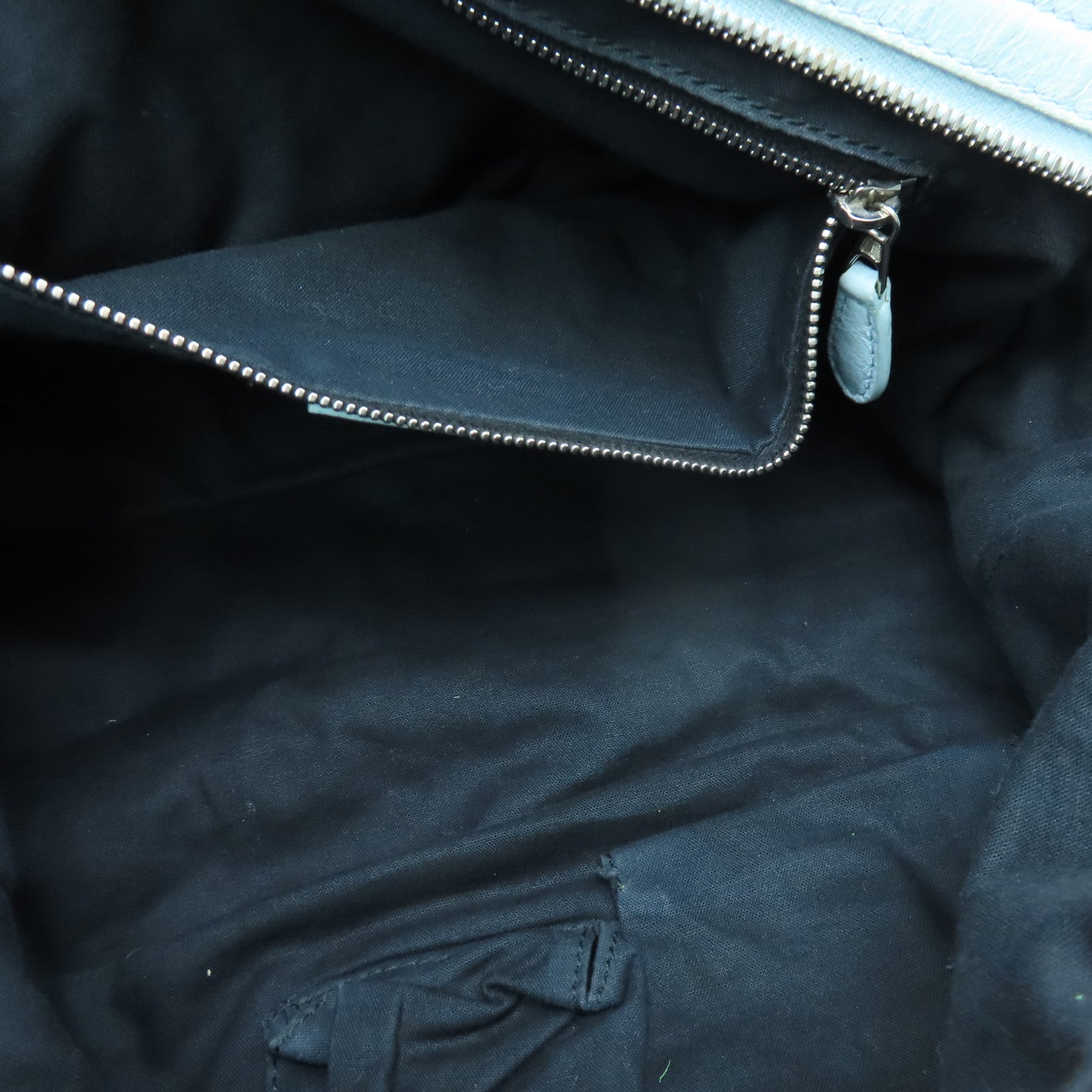 BALENCIAGA 牛皮皮革City银扣手挽肩背两用袋浅蓝色
